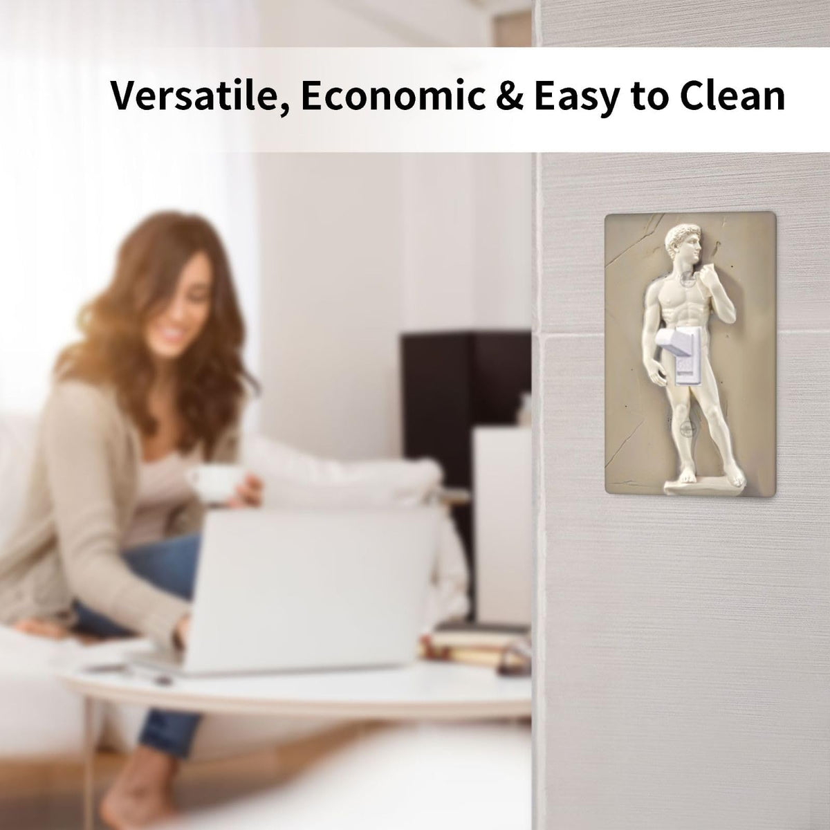 David Single Toggle Light Switch Cover Plate Decorative Wall Plates, 1 Gang Switch Plates And Outlet Covers 2.75" X 4.5" For Bedroom Bathroom Kitchen Home Decor