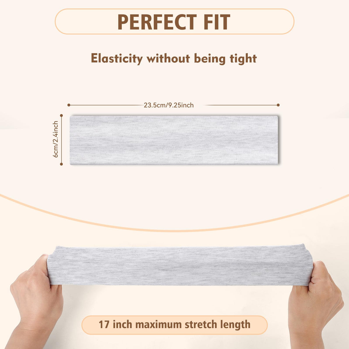8PCS Soft Elastic Stretch Workout Sports Headbands for Women - Soft Cloth, Sweat-Absorbing, Colourful Athletic Headbands for Girl's Hair, Ideal for Yoga,Running and Gym (Mix)