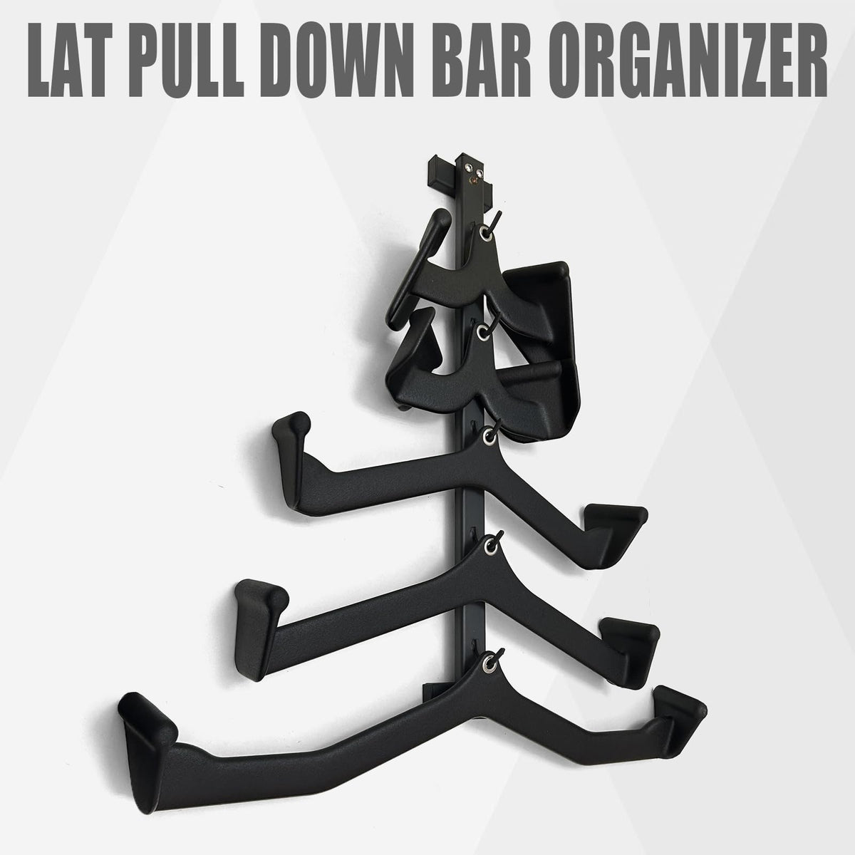 BLUSLM Wall Mounted Lat Pull Down Bar Organizer with Hooks, Home Gym Storage Rack for Lat Pulldown Attachments, Cable Attachments Rack for Gym Accessories (Cable Attachment Rack1)