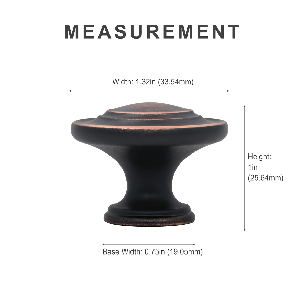 HESTIA HARDWARE 10 Pack | 1.32inch Oil Rubbed Bronze Cabinet Knobs | Oil Rubbed Bronze Cabinet Pulls | Bronze Cabinet Knobs Dresser Knobs and Drawer Knobs (Z4.10.O)