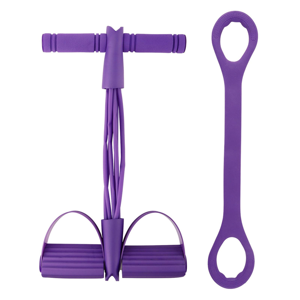 21 Fitness Resistance Bands-6 Tube Pedal Ankle Puller, Multifunction Tension Rope, Pedal Resistance Band with Handle Sit Up Exercise Equipment Home Gym Tummy Trainer for Men Women (Size:6 Tube)