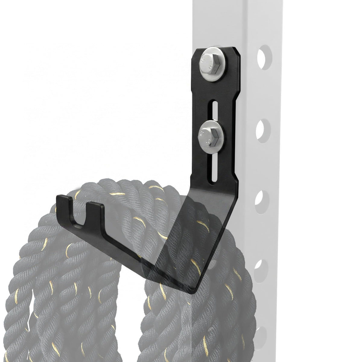 Lights Mountain Universal Battle Rope Storage Attachment, Heavy-Duty Steel Rack Mounted Hanger for Fitness Ropes & Resistance Bands, Adjustable Fits Most Power Cages, Home Gym Organization