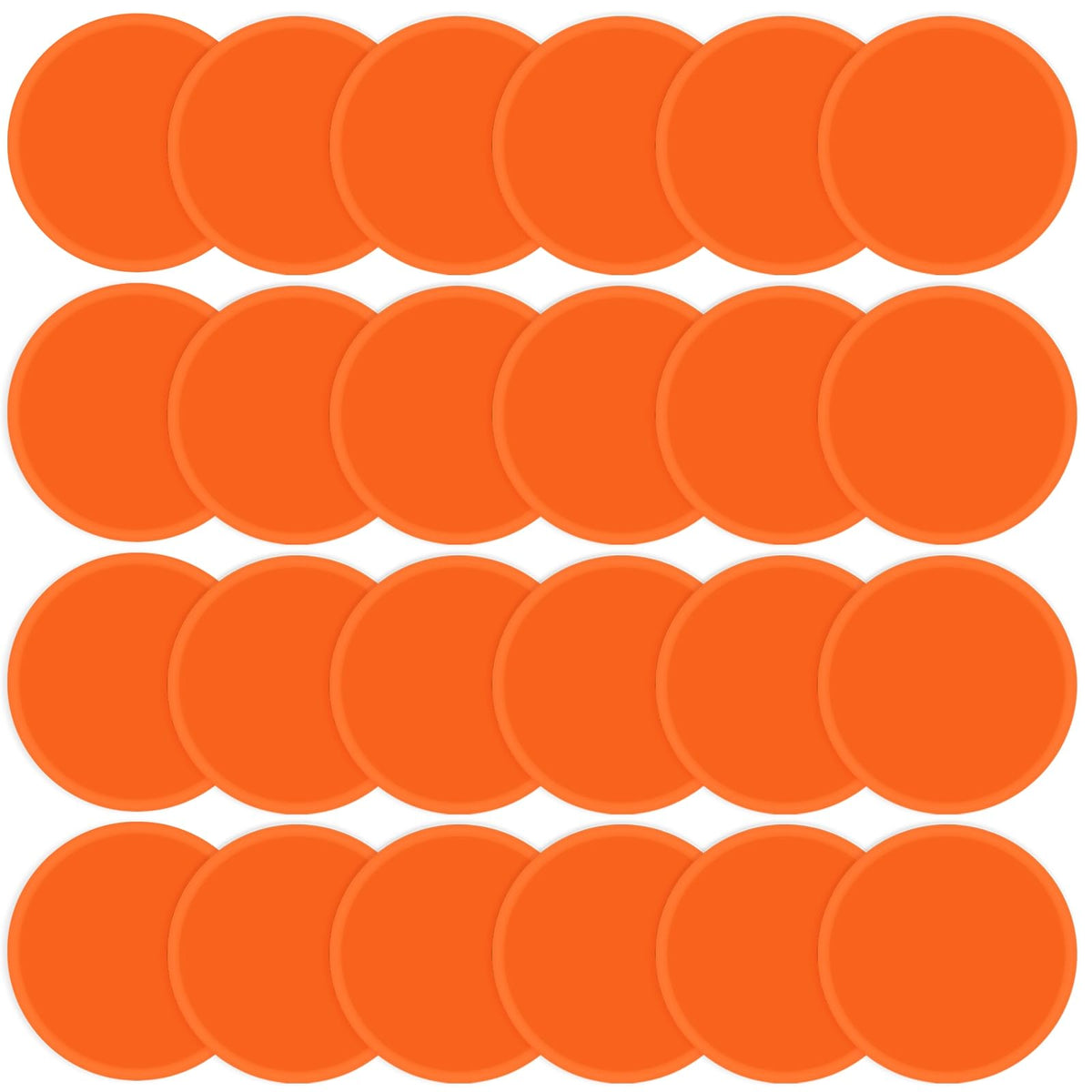 ZIECE 4inch Poly Spots Spot Markers for Gym Floor, 24 Pcs Flat Cones Non-Slip Rubber Floor Dots Agility Markers for Soccer Basketball Sports Speed Training, Dance, Classroom Activities