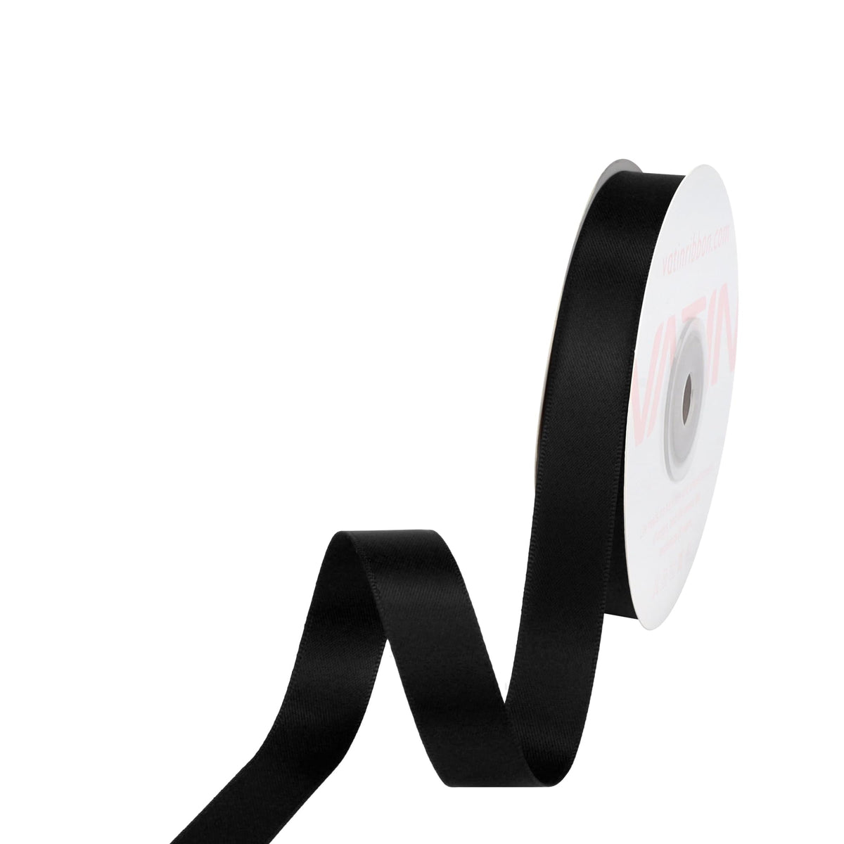 VATIN Double Face Black Satin Ribbon 5/8" Continuous 25 Yards,Black Polyester Fabric Ribbon use for Bows Bouquet, Gift Wrapping, Floral Arrangement Wedding Decoration