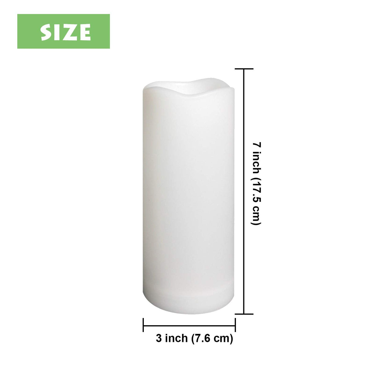 Waterproof Outdoor Flameless Pillar Candle with Timer Battery Operated Electric LED Candle Set for Gift Home Décor Party Wedding Supplies Garden Halloween Christmas Decoration, 1 Pack, 3” x 7”