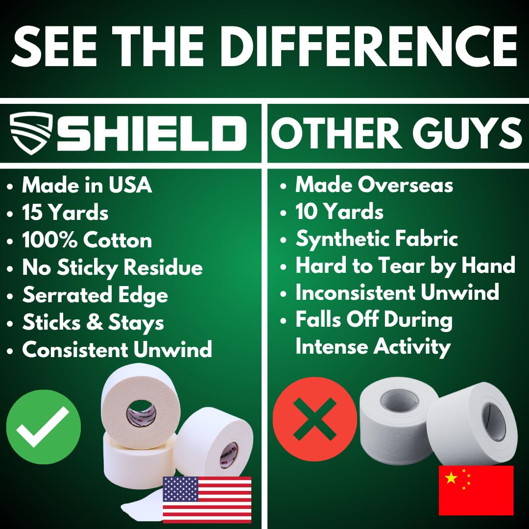 SHIELD Black Athletic Tape - 32-Roll Bulk Pack - 1.5 in x 15 yd