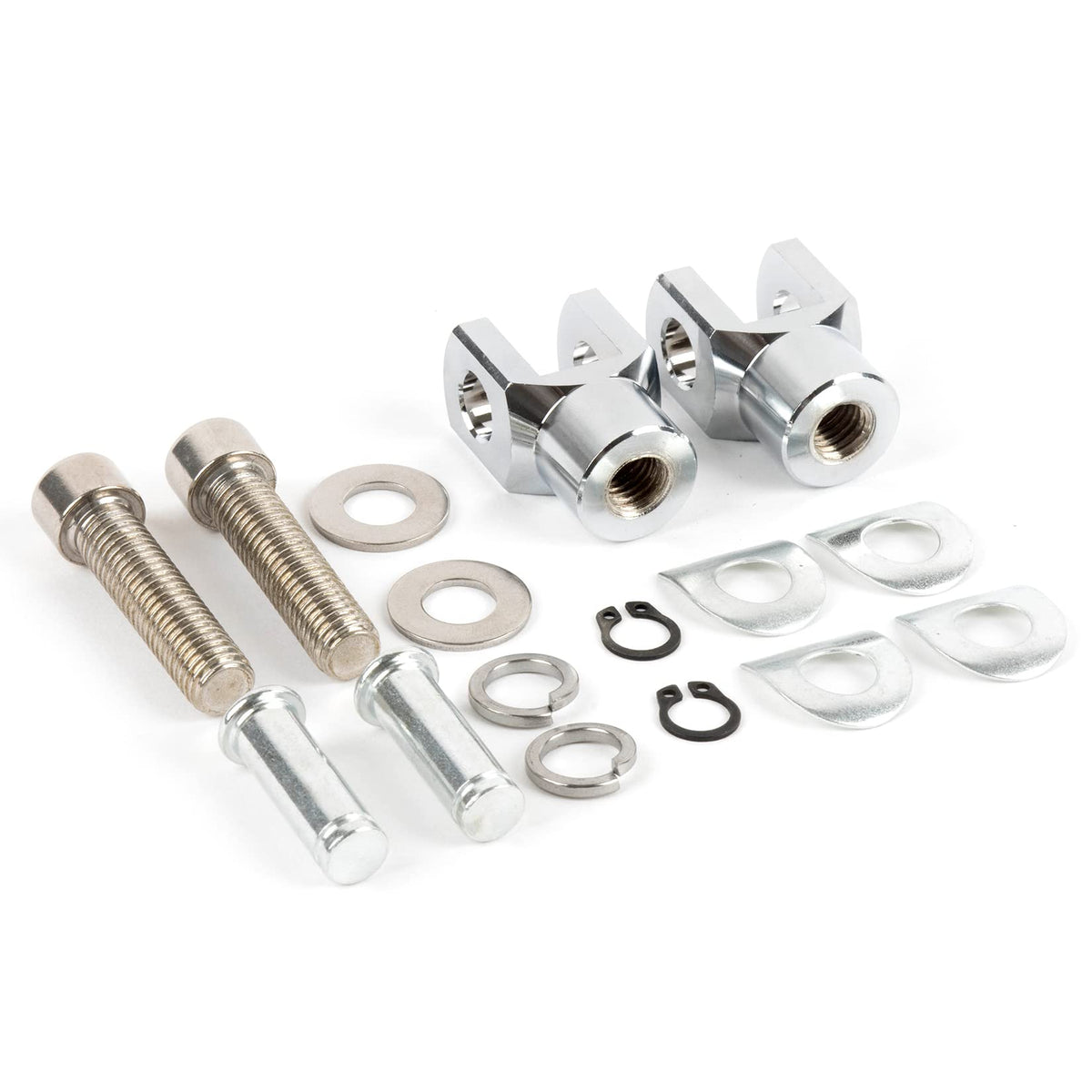 PSLER Rear Passenger Foot Pegs Support Mount Motorcycle Footrest Clevis Kits for Softail FXST Low Rider Sport Glide Dyna FXR FX, Chrome