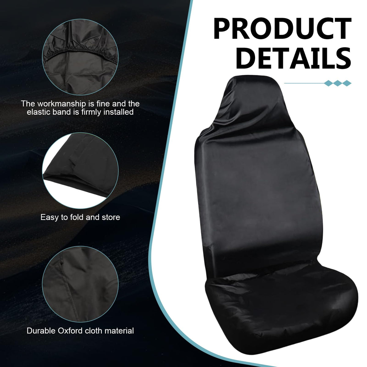 Ypoyney 2PCS Car Seat Cover Protector, Waterproof Stain Resistant Front Seat Protective Cover, Washable Oxford Seats Protectors for Gym Workout, Running, Beach and Hiking,Fit for Cars, SUVs, Trucks