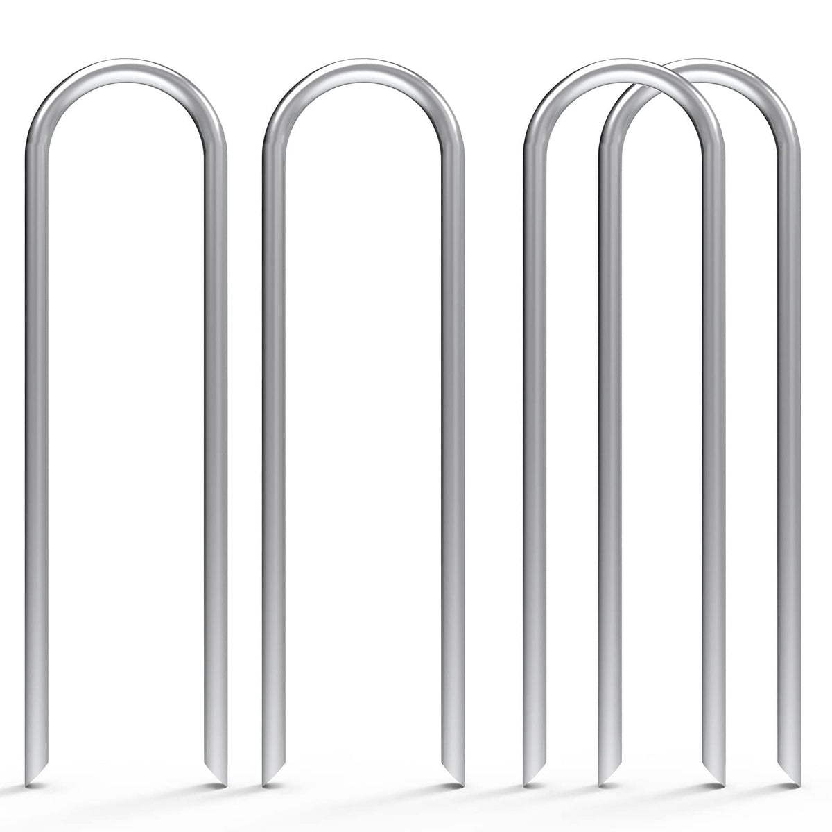 MySit 6 Inch 150 Pack U Shaped Garden Stakes, Heavy Duty 11 Gauge Galvanized Drip Irrigation Stakes Landscape Staples for 1/2" to 1-1/2" Soaker Hose, Weed Barrier, Yard Decorations, Fencing