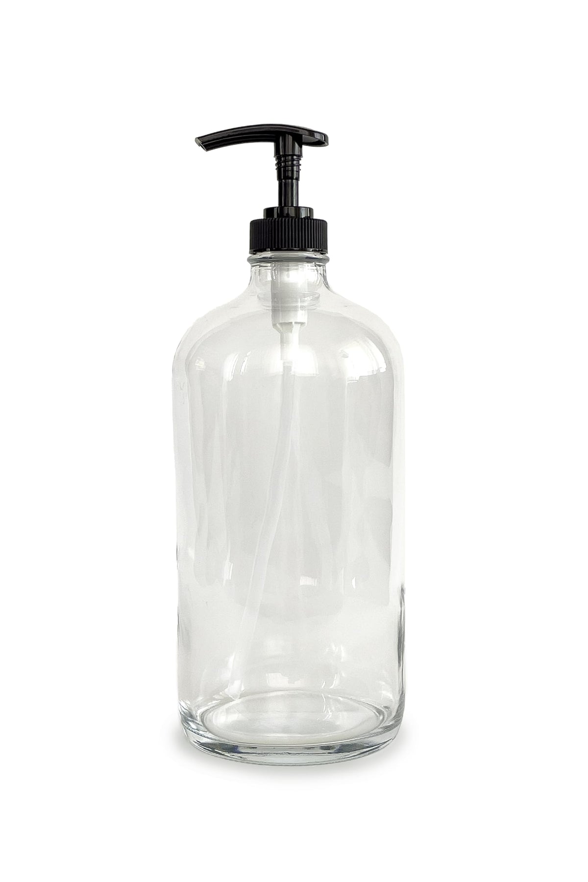 Vivaplex, 2, Large, 32 oz, Empty, Clear Glass Bottles with Black Lotion Pumps