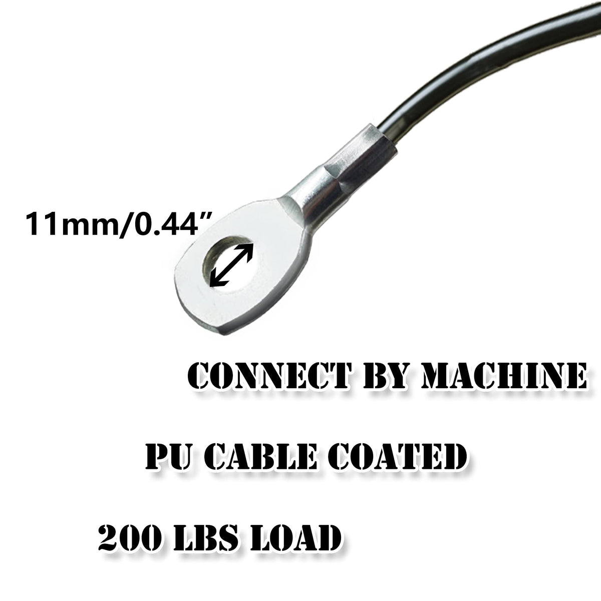 J Bryant Fitness Gym Replacement Cable Fitness Pulley Cable Thick 0.2inch/5mm Heavy Duty Steel Wire Rope for Home Gym Cable Pulley Attachments Machine Accessories (Type-A, 63")