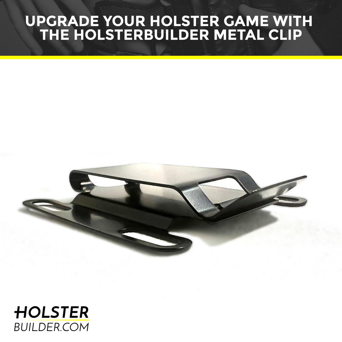 HolsterBuilder 2" Metal Belt Clip – Wide Base Holster Attachment, Heavy-Duty IWB Attachment for Concealed Carry, Tactical & EDC Belts – Holster/Sheath Mount – Made in USA