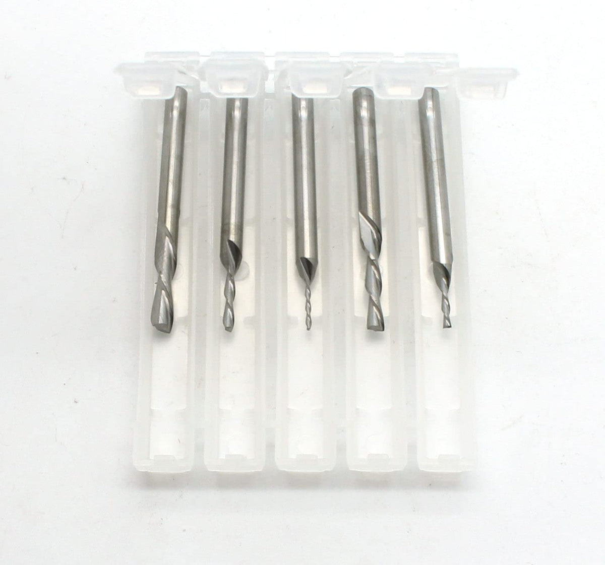 TEMO 5pc Carbide Downcut Inlay Router Bits Set 1/8, 3/32, 1/16, 3/64, and 1/32 Inch Diameter 1/8 Inch Shank, Ideal for Wood Carving, Slot Mortise, Engraving, Grinding