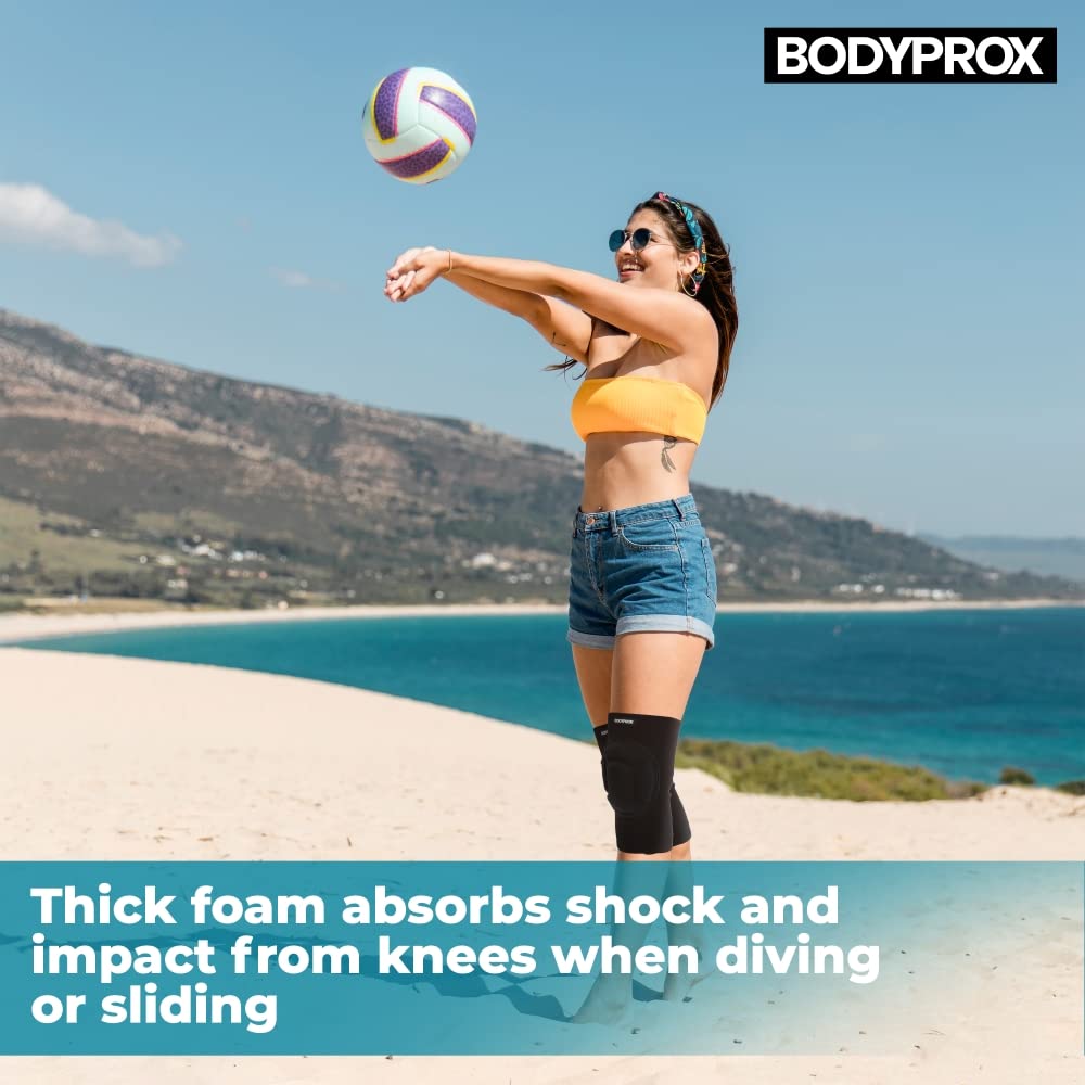 Bodyprox Protective Knee Pads, Thick Sponge, Collision Avoidance Knee Sleeve (Large)