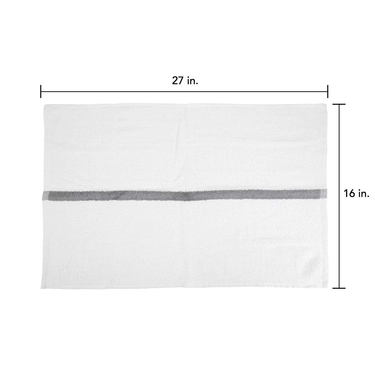 Arkwright White Hand Gym Towels - Pack of 12 - Bulk 100% Cotton Soft Quick Dry Sweat Absorbent Hotel Quality Towels for Workout, Bathroom, Spa, Pool, 16 x 27 in, Grey