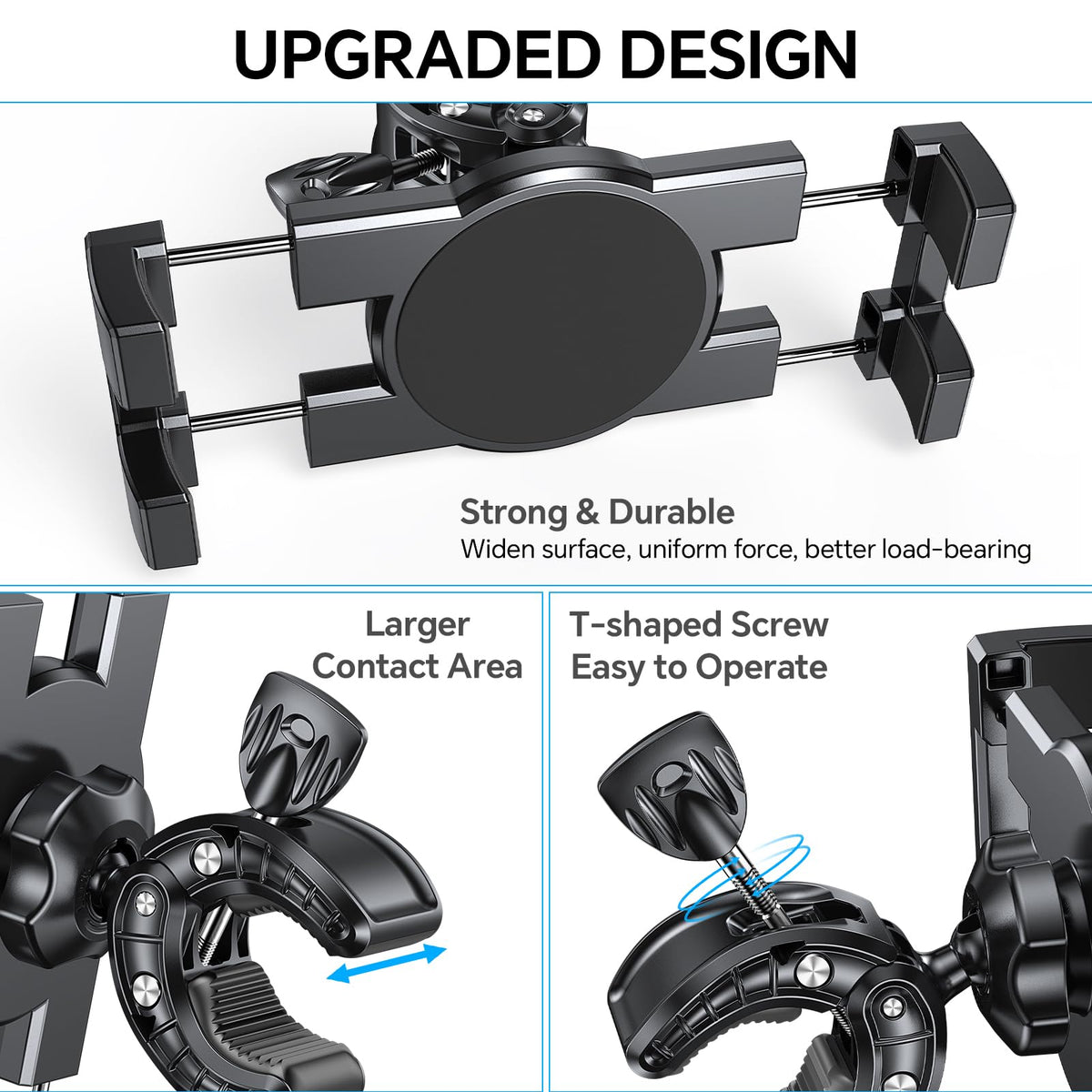 Coolpow Spin Bike Tablet Holder Mount【360° Adjustable】 Clamp Handlebar Bike ipad Holder Fit Treadmill, Stationary Bicycle,Microphone Stand Fit for iPad Pro, iPad, Galaxy Tabs, iPhone (4.7-12.9")