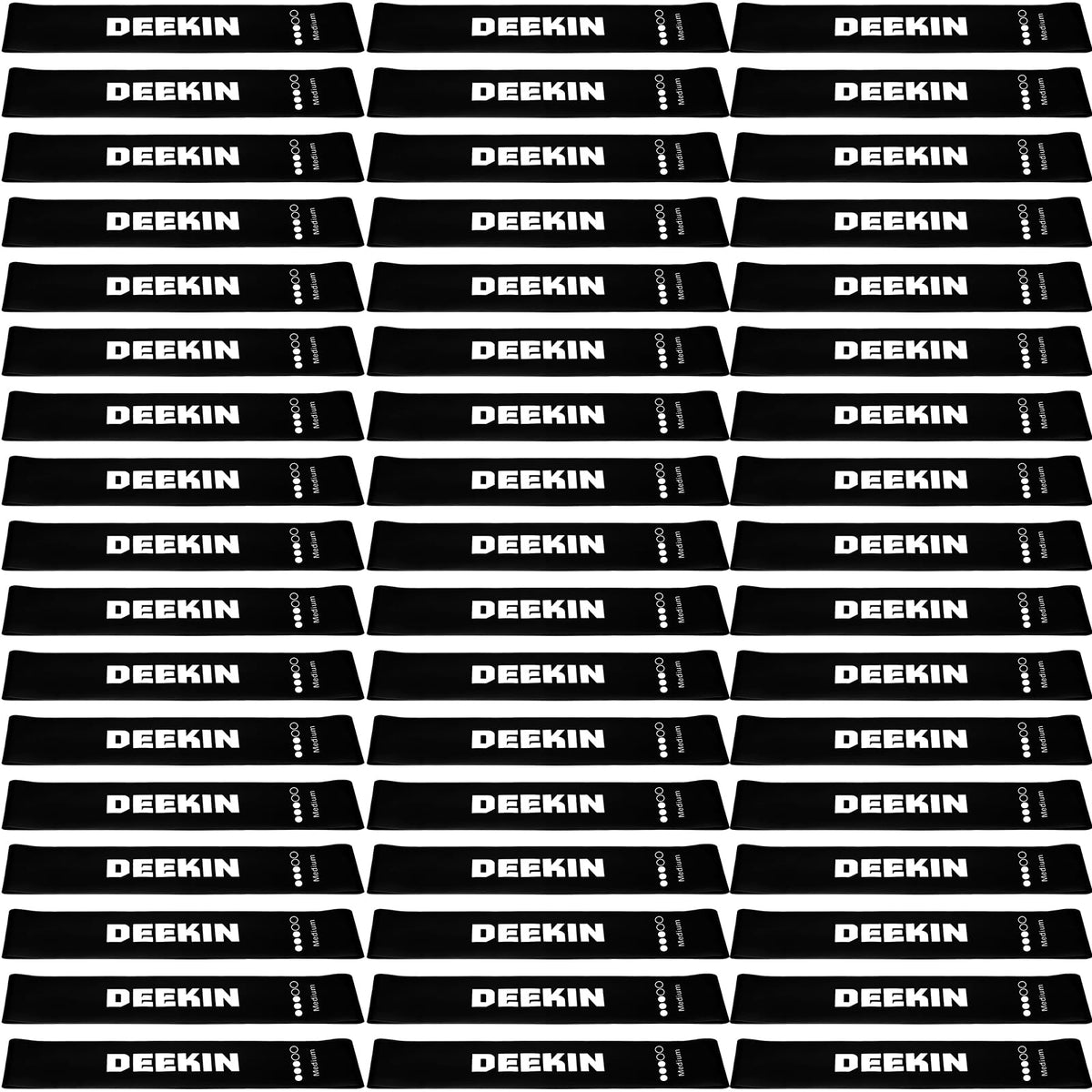 Deekin 50 Pcs Resistance Bands Resistance Loop Exercise Bands Exercise Equipment Elastic Ring for Women and Men Home Fitness, Gym, Yoga (40 Lbs,Black)