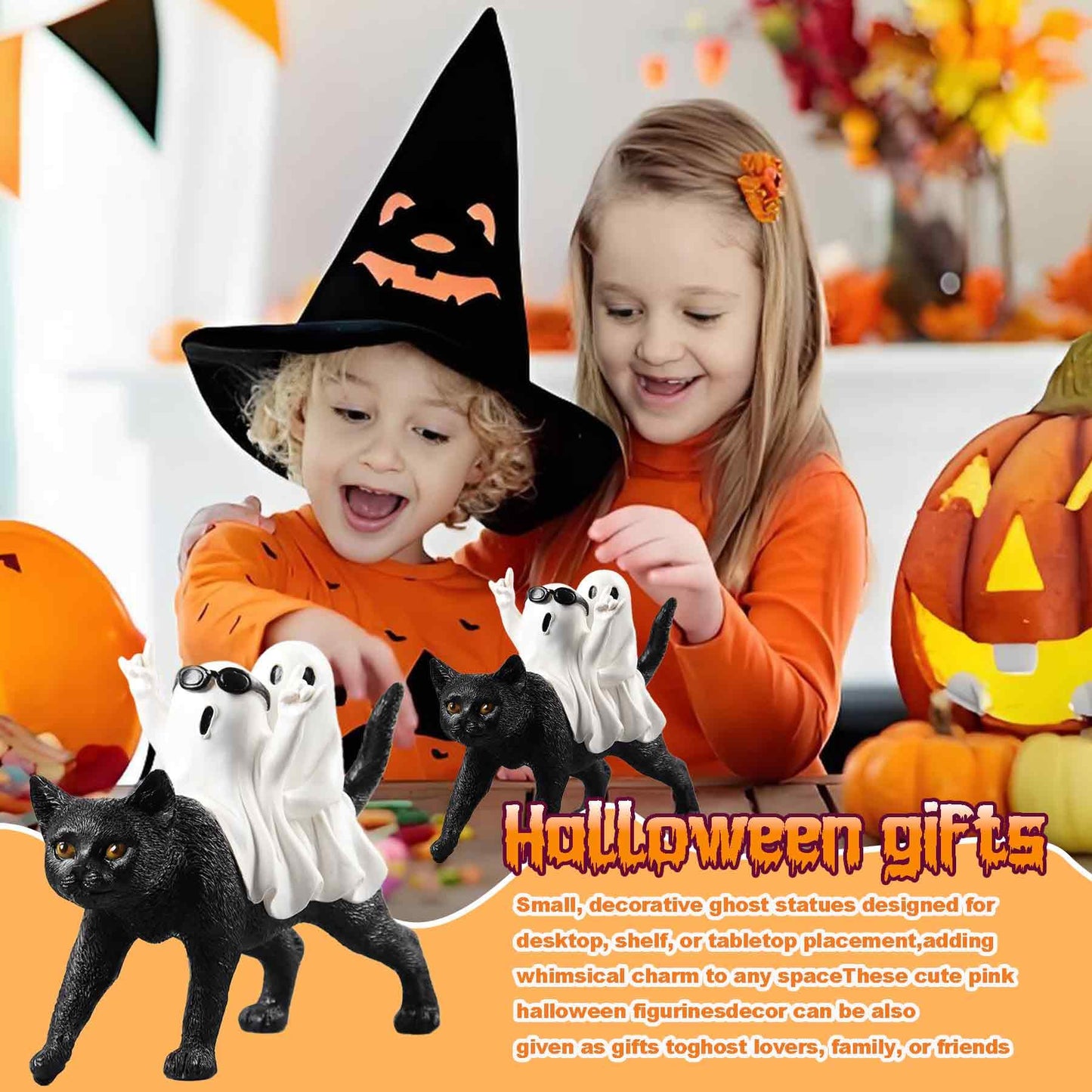 PAJH Halloween Decorations Indoor Ghost Gifts, Rock n Roll Ghost