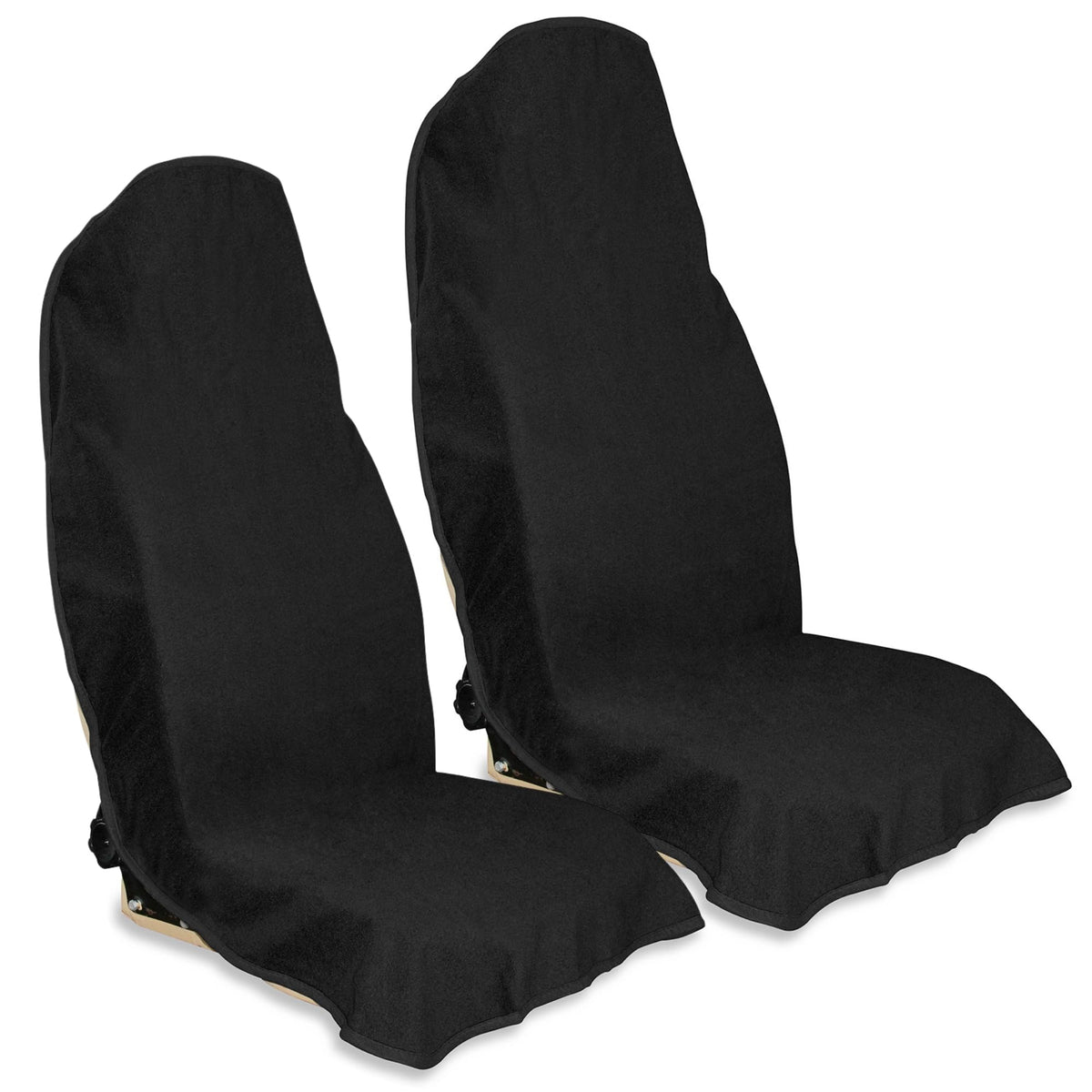 Hirritale Waterproof Car Seat Cover for Front Seats, Protector for Cars SUVs Trucks, Sweat Towel Seat Covers Bucket for Gym,Workout,Beach,Hiking,Running and Swimming (Black, 2PCS)
