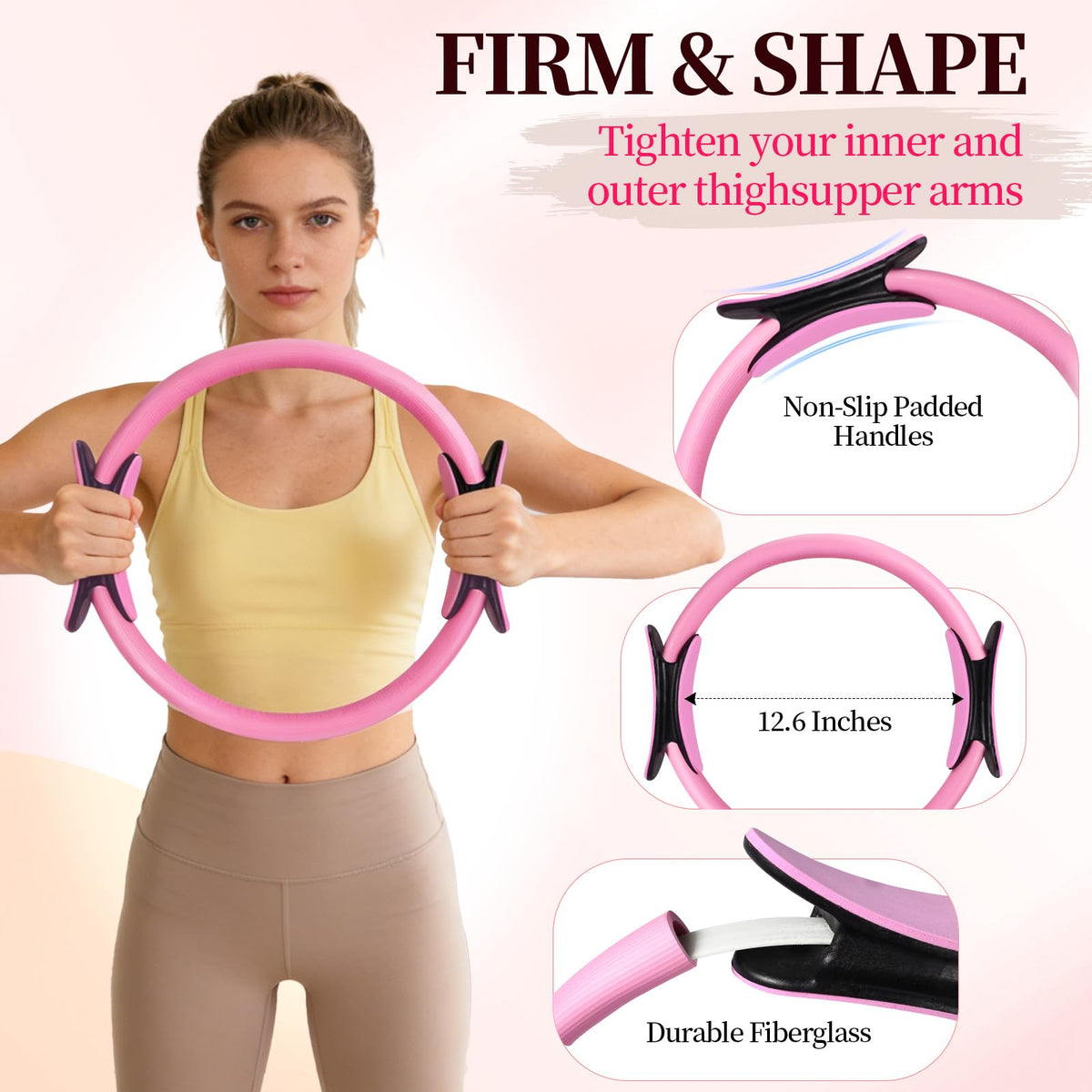 Pilates Kit for Women,17PCS Home Pilate Equipment Essentials, 12.6" Pilates Ring Ball Set with Resistance Bands, Ankle Weights, Sliders,Thigh Trainer, Yoga Strap,Socks Accessories for Home Workout