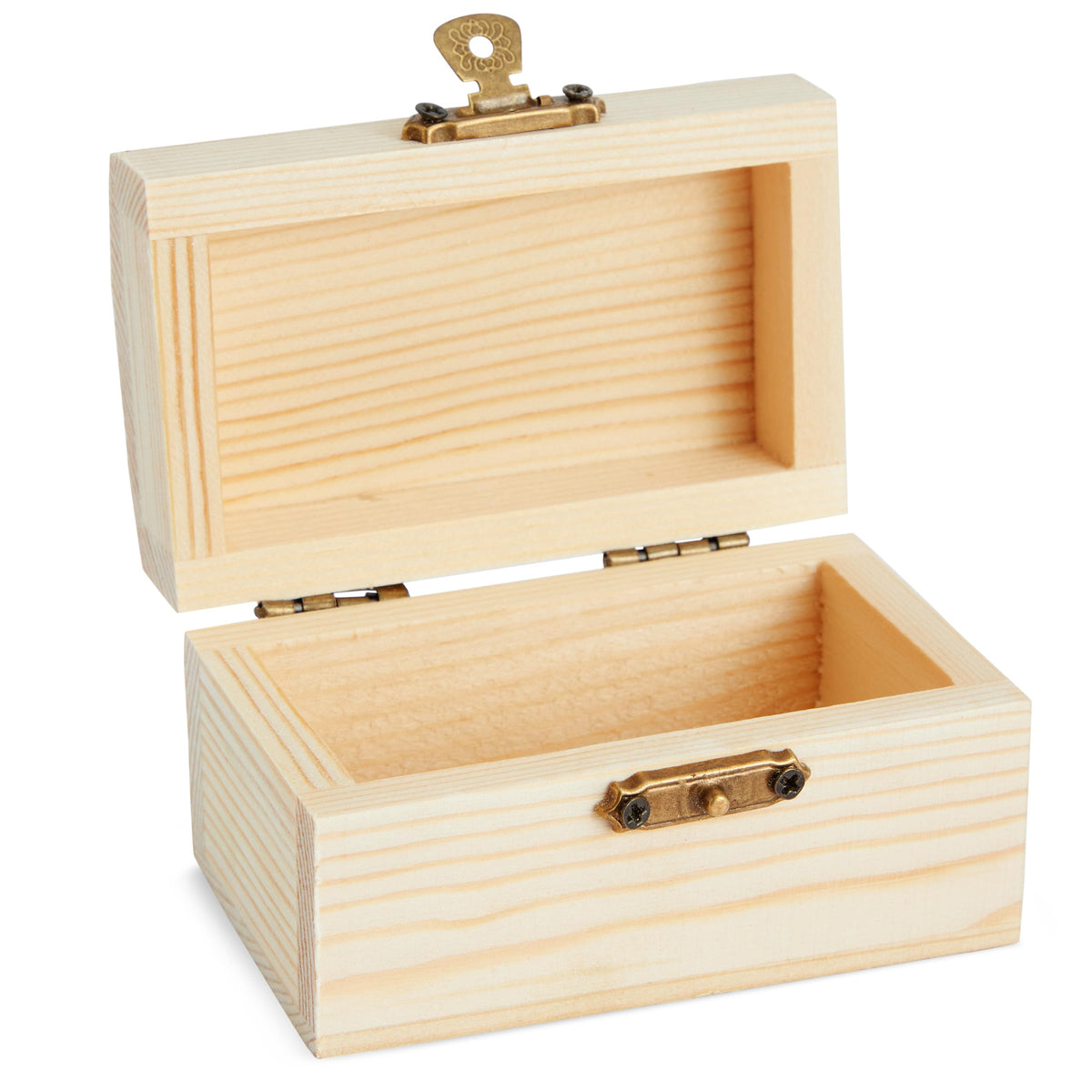 Bright Creations Baby Shower Decorations Mini Unfinished Wooden Treasure Boxes - 3.5 x 2.2 x 2 In, Brown, Pack of 12, Chest Style - Wooden Treasure Chest to Paint & Party Favors