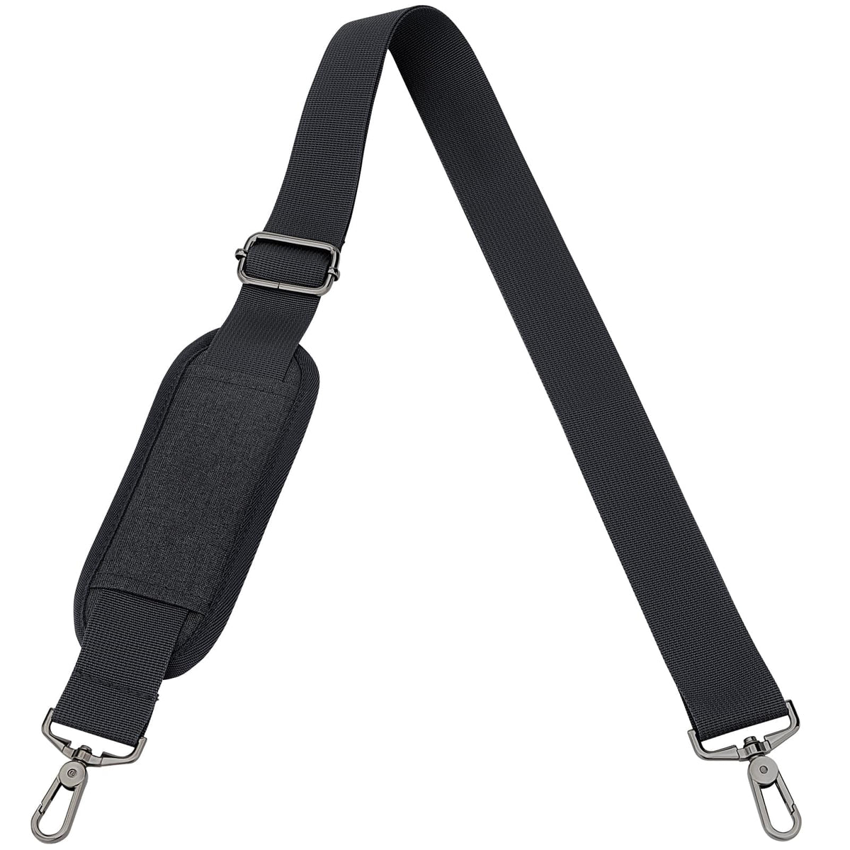 RAINYEAR 59 Inch Shoulder Strap for Bag, Adjustable Soft Padded Replacement Purse Strap with Metal Hooks for Laptop Bag, Shoulder Bag, Messenger Bag, Travel Duffel Bag, Crossbody Bag, Black