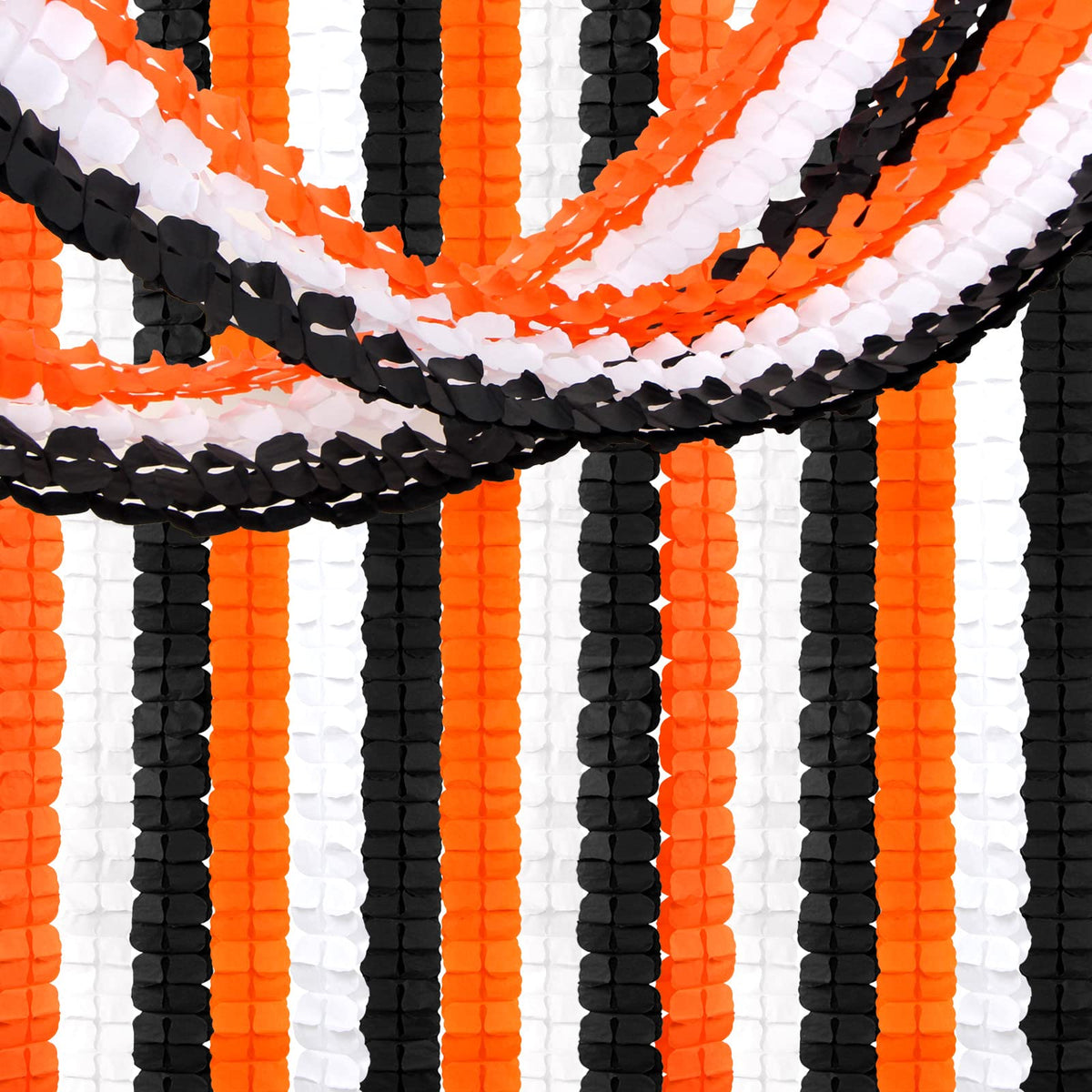 Black-White Orange halloween Party-Decorations Streamers-Garland - 12pcs 4-Leaf Clover Paper Streamer,Graduation Wedding Birthday Bachelorette Baby Bridal Shower Banners Decor Ouruola