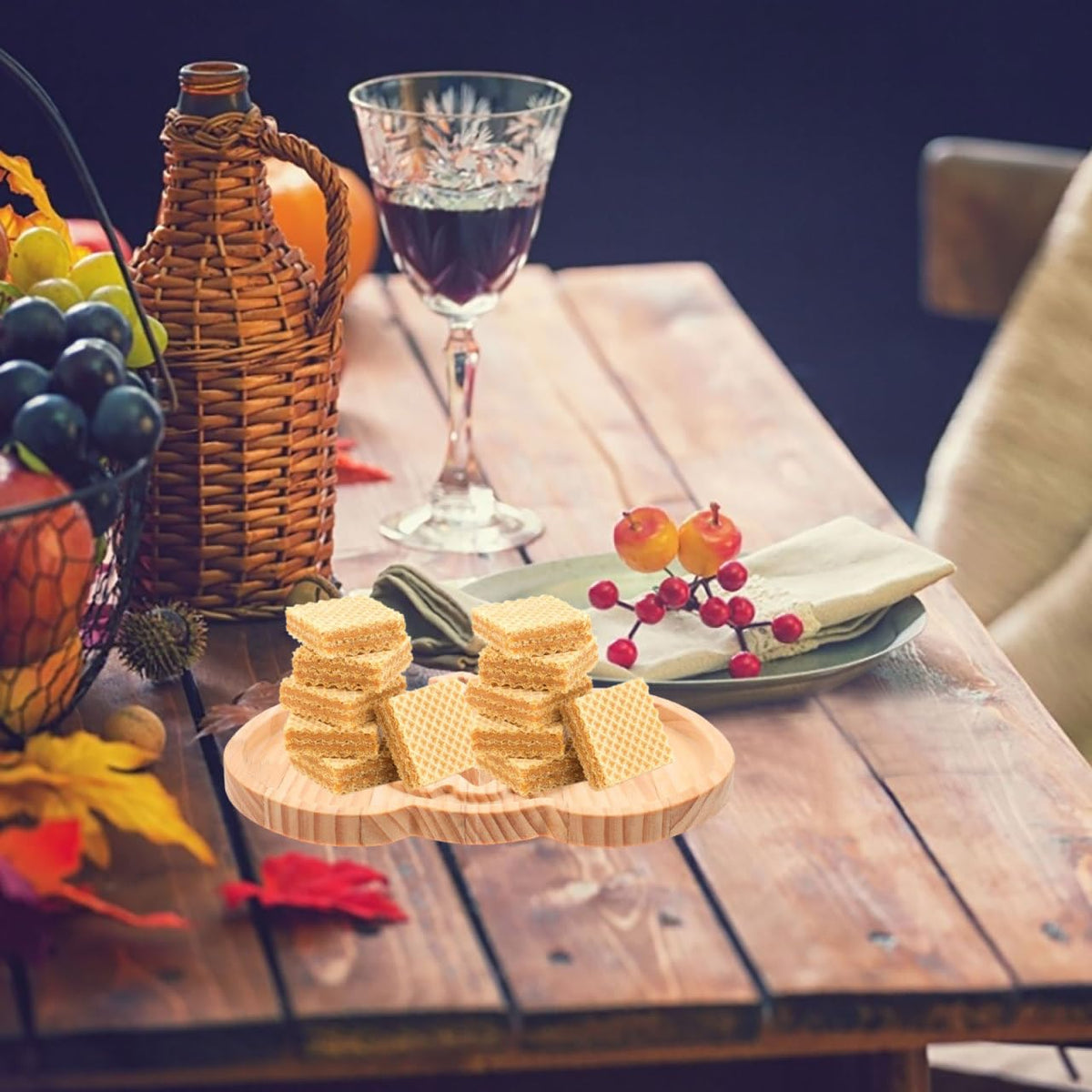 Healifty Halloween Pumpkin Snack Tray Wooden Serving Plate 9.37X8.14 Inch Seasonal Dessert Fruit Candy Appetizer Tray for Kitchen Dining