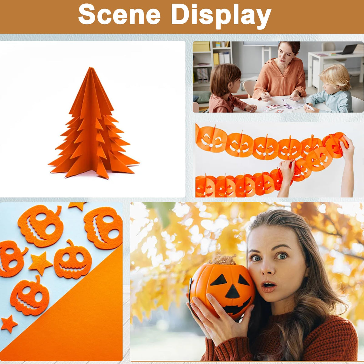 Silunkia 100 Sheets Orange Cardstock 8.5 x 11 Halloween Paper, 75lb Heavyweight Pumpkin Paper Card Stock for Cards Making, Greeting Card, Crafting, Invitations