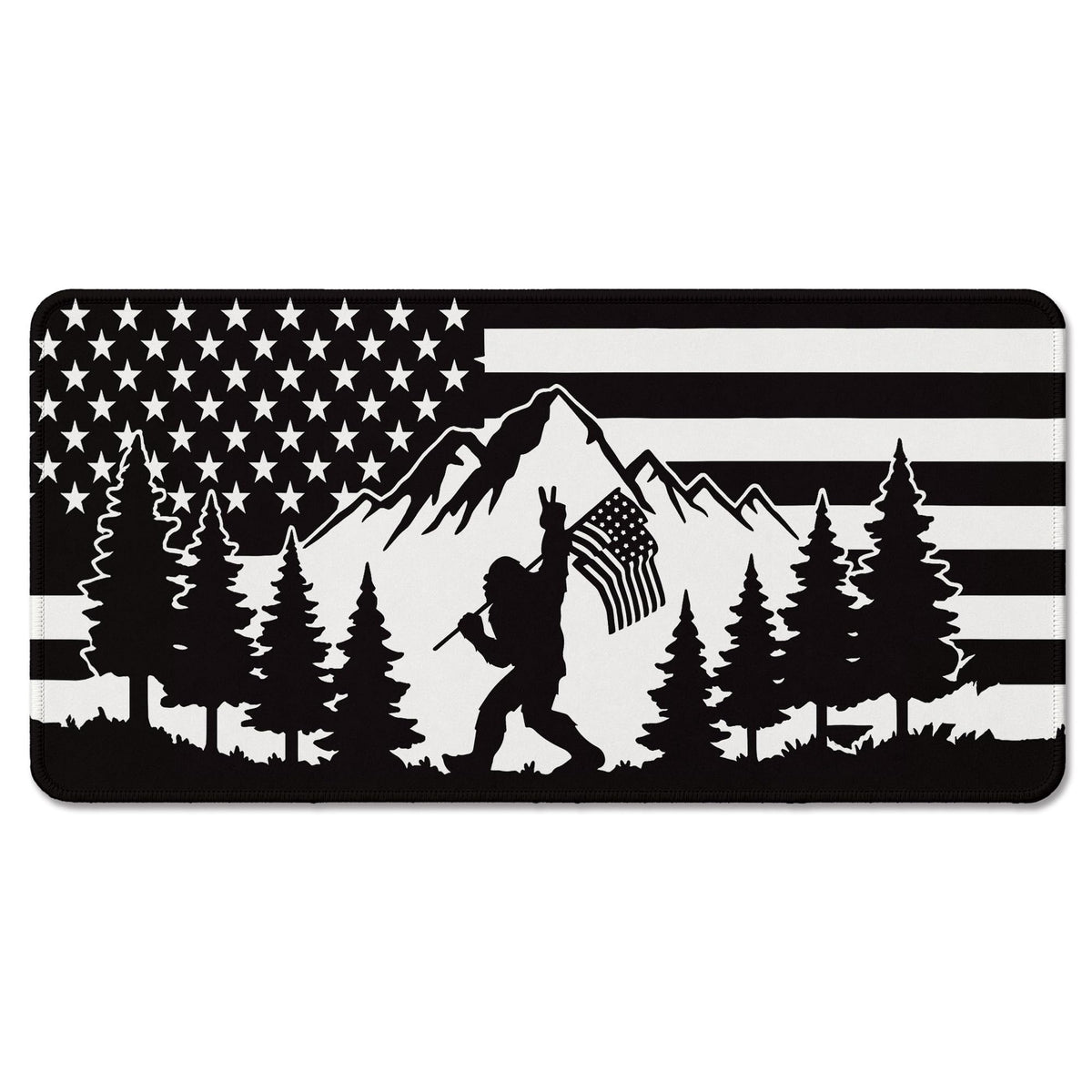 DOFQZ Bigfoot Sasquatch Camping Large Mouse Pad 31.5x15.7 Inch,M005