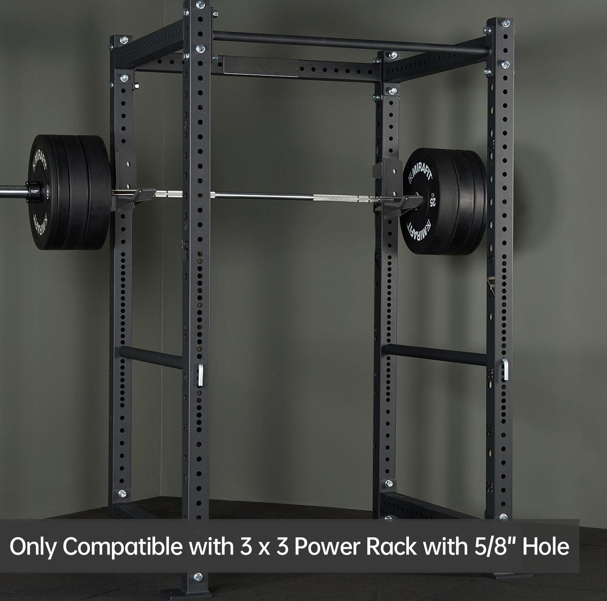 AINAFIX J Hooks for 3" x 3" Power Rack, Rubber Pad J-Hook for Power Cage, Bottom Reinforced Steel J Cups for Squat Rack (for 3"x3" Rack with 5/8" Hole)