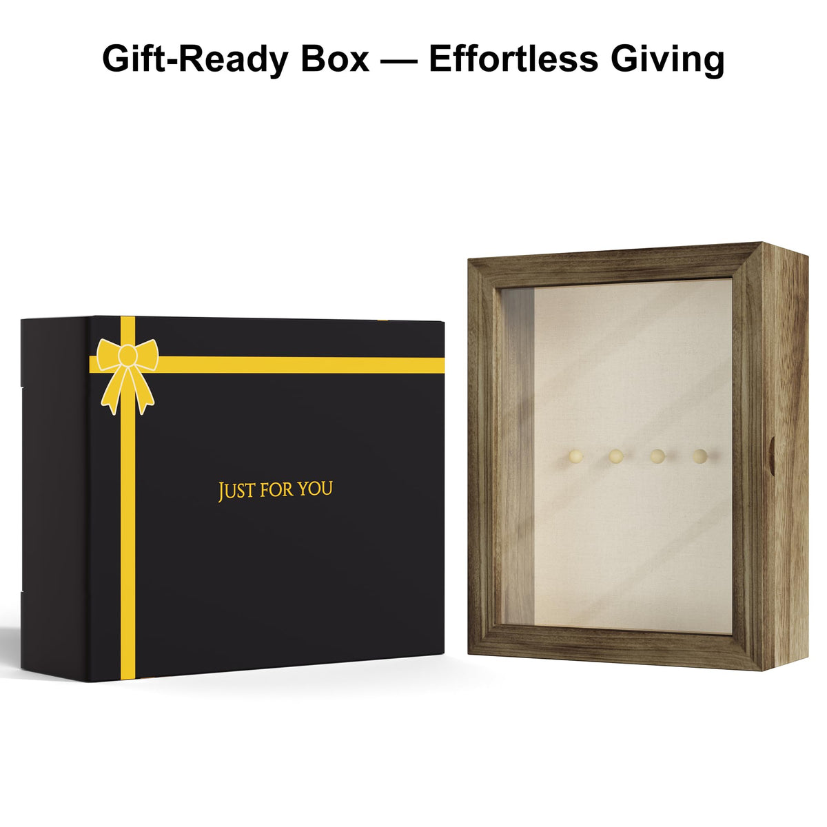 Love-KANKEI Shadow Box Frame 8x10 Shadow Box Display Case with Linen Back Memorabilia Awards Medals Photos Memory Box Gift Carbonized Black