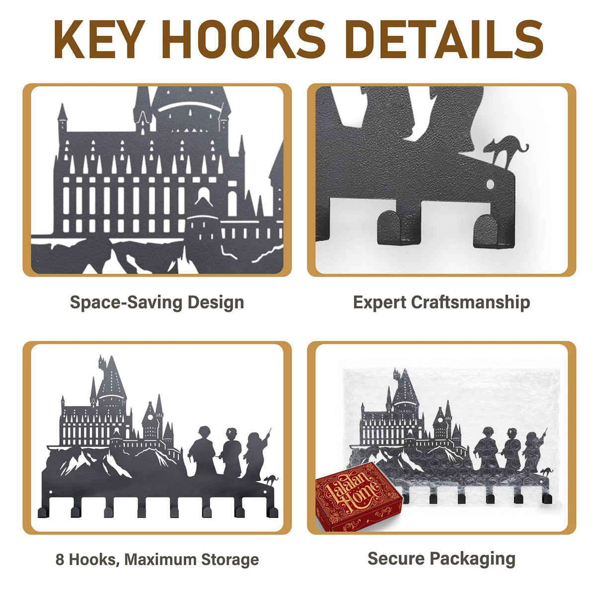 LALALANHOME Magic Castle Silhouette Key Holder