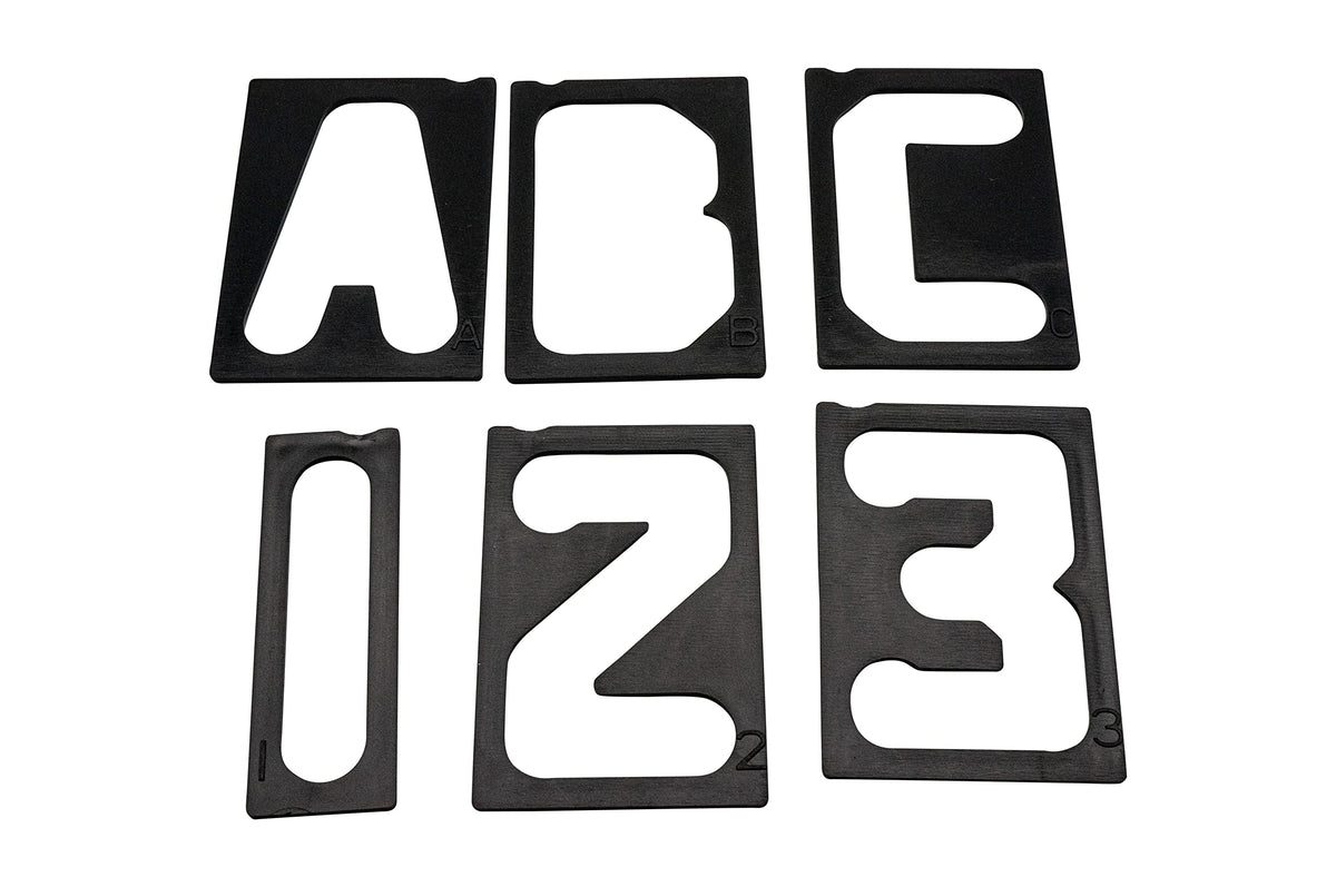 Milescraft 2201 Horizontal Character Template Set 2.5in (41 piece) Router Template set for Sign Making