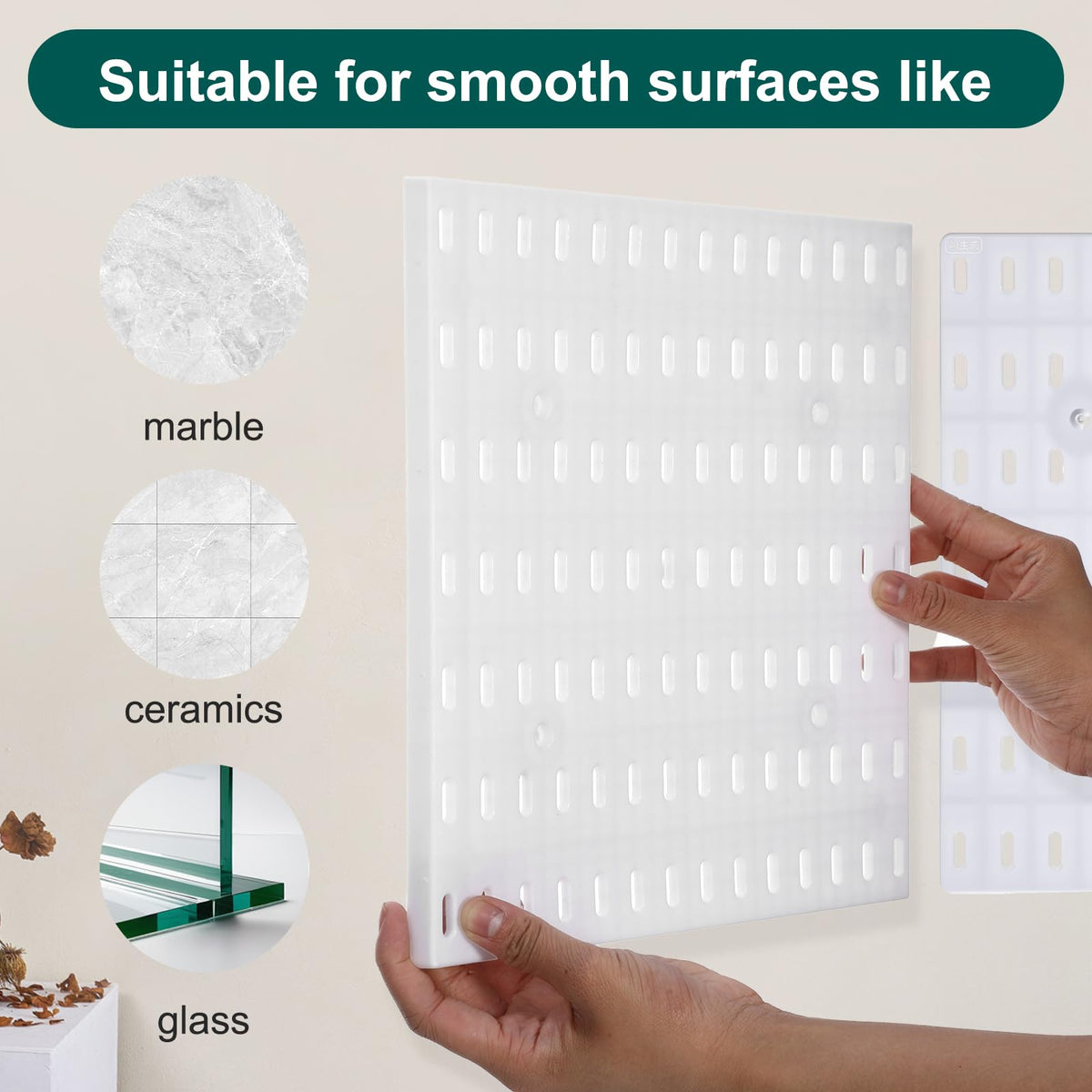Wall Mount Peg Board Organizer 45pcs Kit, 4 Panels and 41 Accessories Pegboard Wall Organizer with Hooks, Bins, Shelves, DIY Tool Storage Pegboards Kits for Home Office Space Saving (White, 22"×22")
