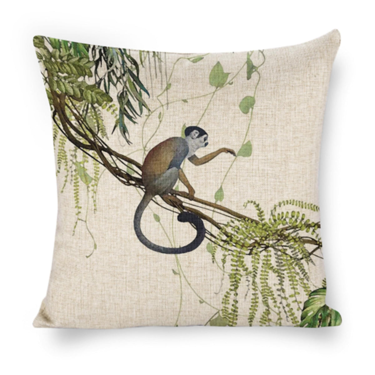 Icotoibabie Vervet Monkey Throw Pillow Covers 18×18 Inch Linen Pillowcase Sea Hawaiian Accessories Room Decor Decorative Pillow Cases,for Sofa Car Bedroom Cushion Cover