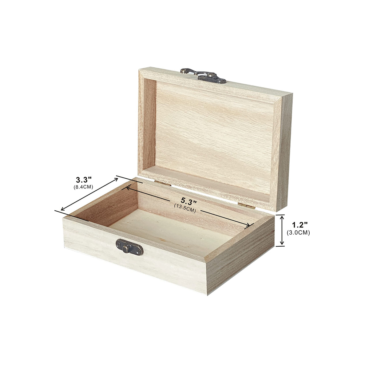 Cregugua 8 Pack 6 X 4 X 2 Inch Unfinished Wooden Box For Crafts Small Keepsake Box Treasure Chest Wood Jewelry Box