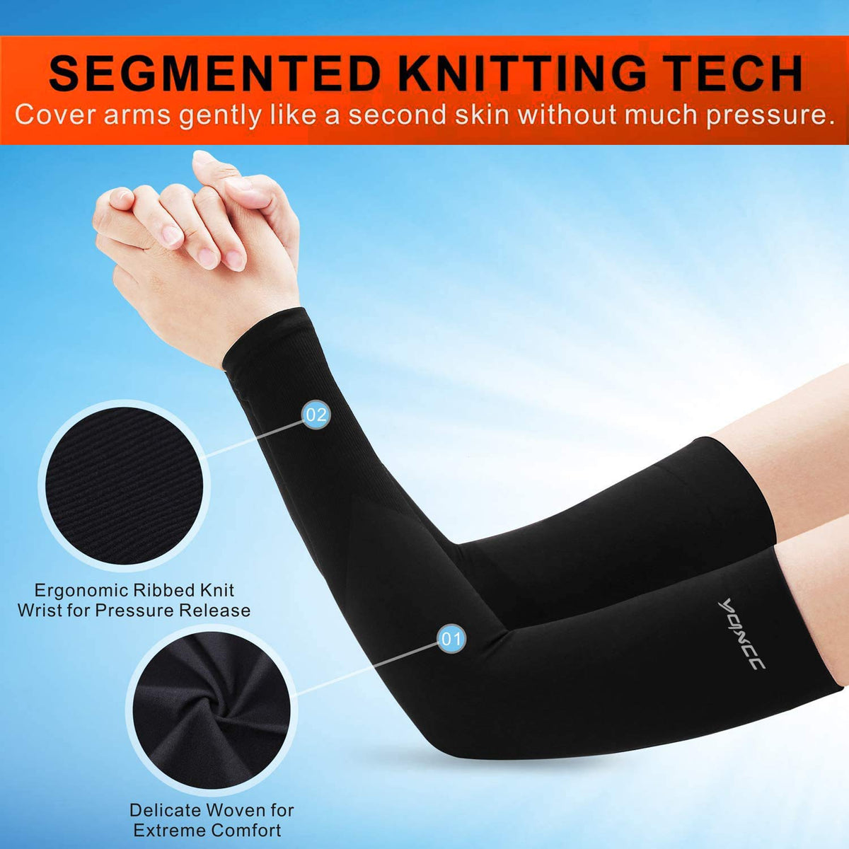 YQXCC 4 Pairs Arm Sleeves, Cooling UV Sun Protection Sports Compression Sleeves for Men Women, Golf Basketball