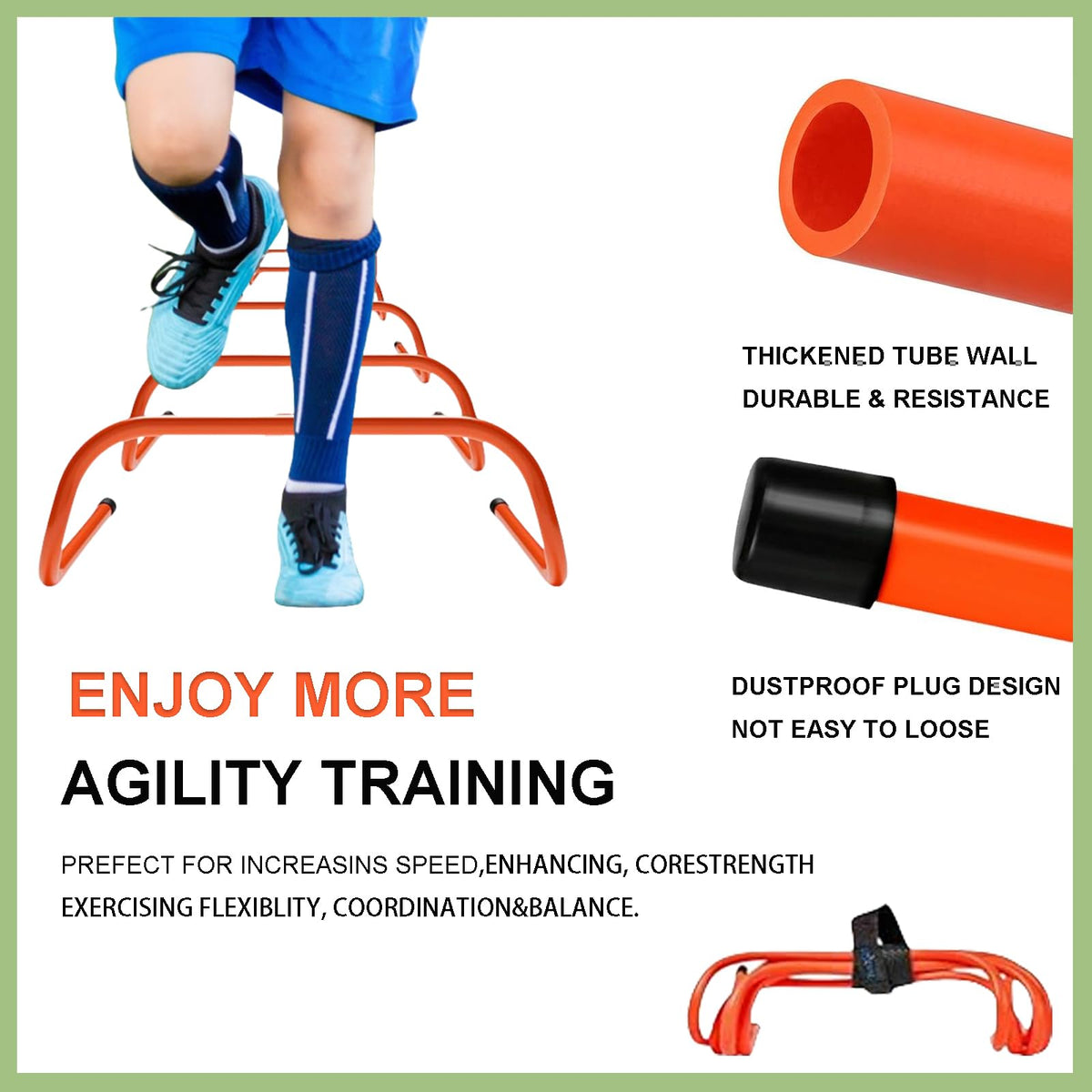 Agility Ladder & Speed Hurdles Soccer Training Equipment Kit Football Training| Footwork Drills | Cones Goalkeeper Practice Equipment for Kids Youth Adult