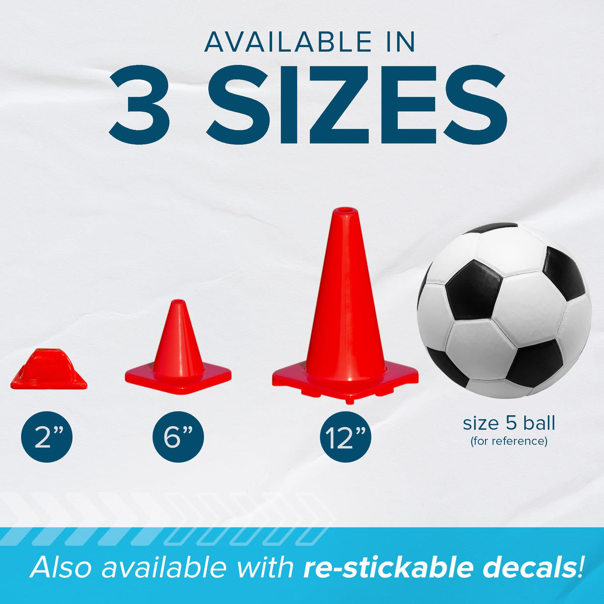 LVL10 Pro Training Cones - 2" Mini Soccer Cones for Sports Training - for Basketball, Football, Basketball and Agility Drills - Soccer Field Markers that Won't Crack, Slide or Fly