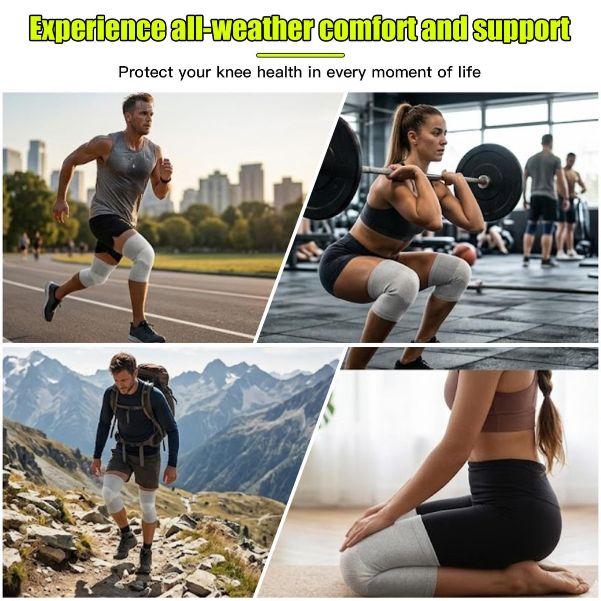 Onecompress - One Compress Premium Rayon Derived from Bamboo Knee Sleeves For Women & Men Original 2-pack(Gray, Large(70-90KG))