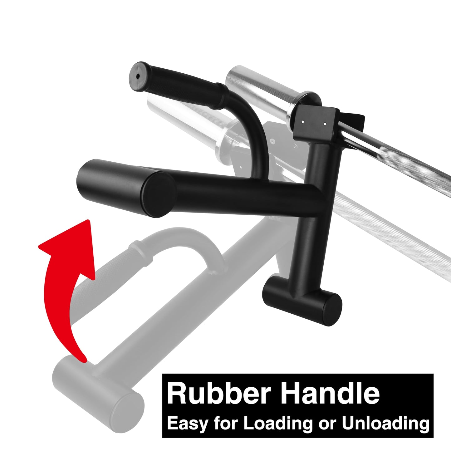 Tamisom Deadlift Jack Barbell Stand Upload 600lbs Deadlift Barbell Jack Bar Non-Slip Rubber Handle Suitable for Loading Unloading Weight Plates for Deadlift Exercise Weight Training (2)