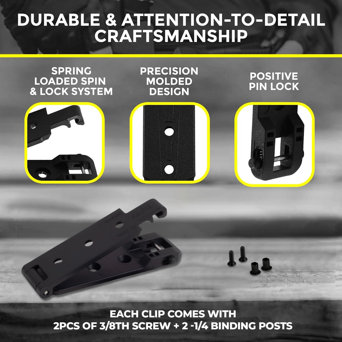 HolsterBuilder Molle Attachment – Quick Locking Belt Clip with Mounting Hardware for Holsters, Mag Pouches, Knife Sheaths, Vests – Available in Size (1", 2", 3", 5") & Pack (2 & 4) – 2 inch 2 Pack