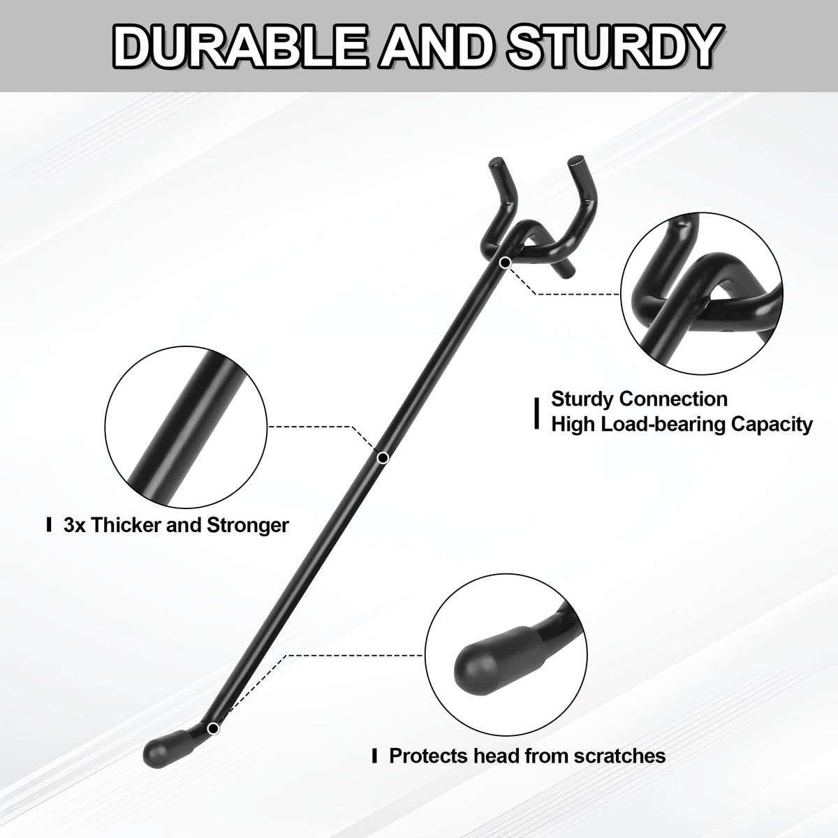 Hogurity 80 Pack 4 Inch Black Pegboard Hooks,Extra Thick 1/4" Heavy Duty Peg Board Hooks for Hanging, Pegboard Accessories for Garage, Kitchen, Gym, Store Wall Organizer