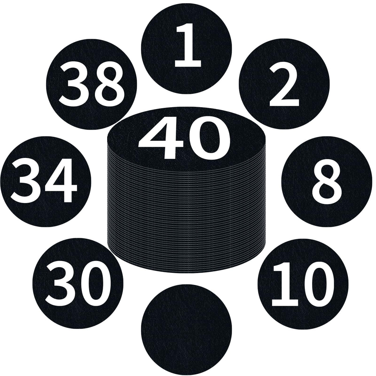 60 Pcs 6" Large Removable Number Spot Markers Black Classroom Floor Stickers with Numbers 1-40 Vinyl Floor Decals Line up Sitting Dots Stickers for Teachers Students for Elementary Preschool