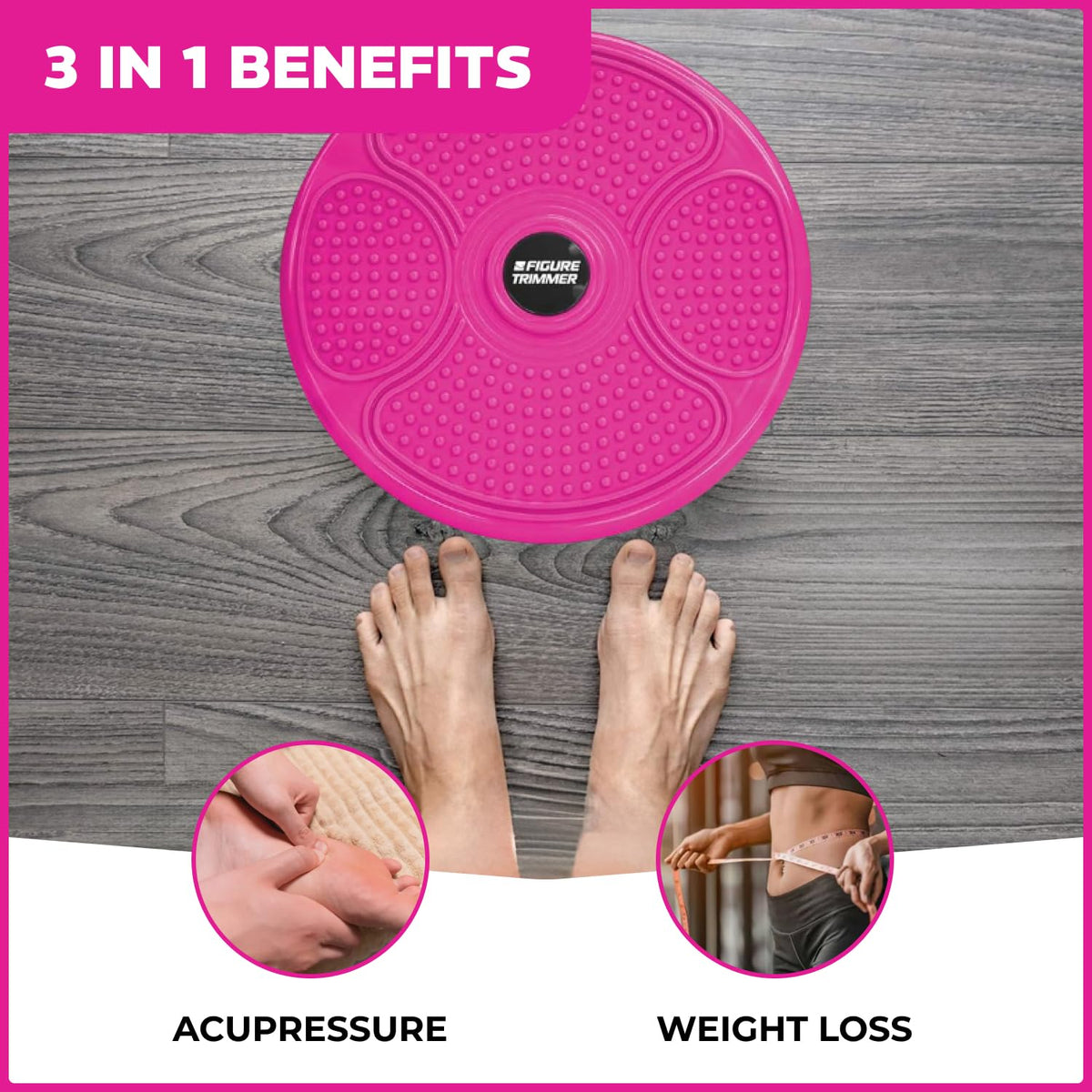 Figure Trimmer XL Core Ab Twister Board for Exercise 14 inch Large Waist Twisting Twist Disc for Slimming and Strengthening Abdominal & Stomach Exercise Equipment, Pink