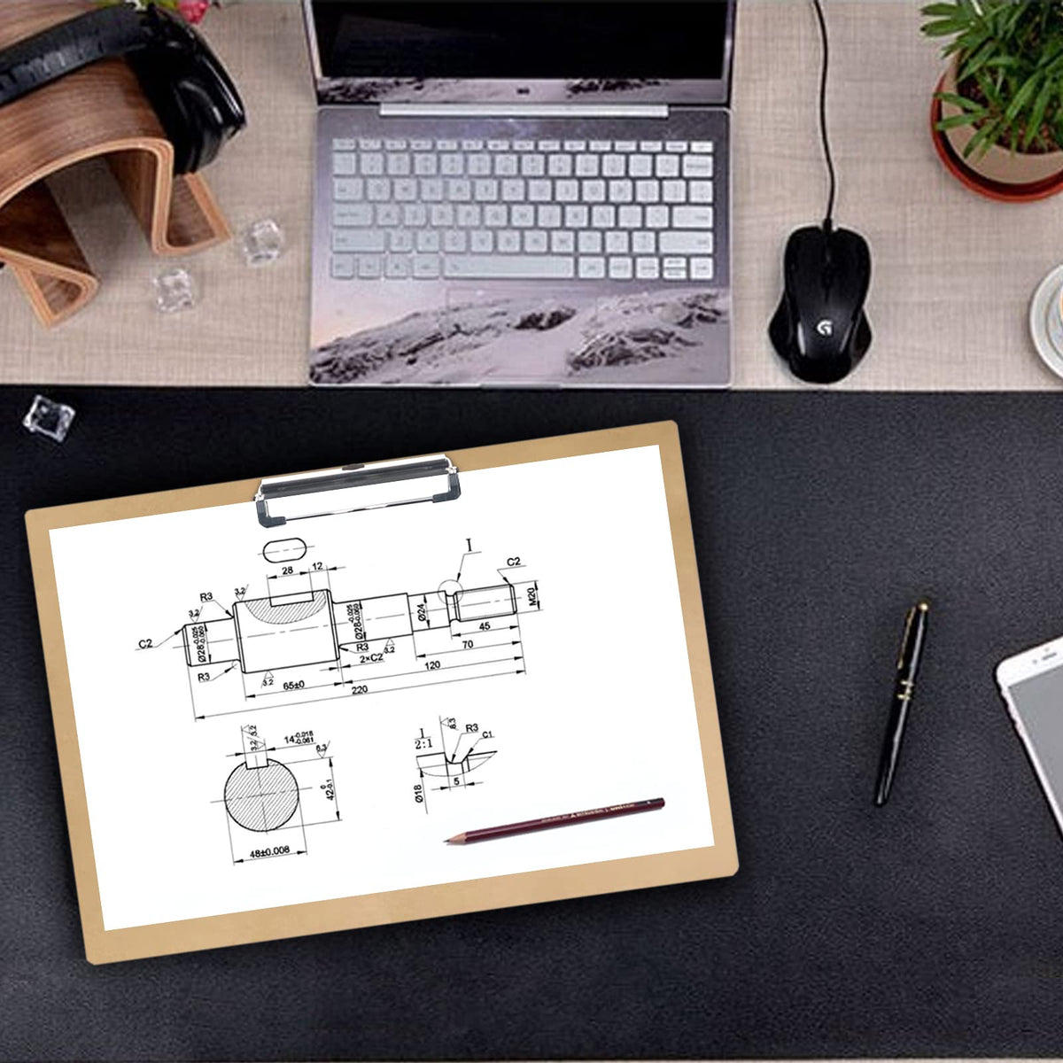 Acocony 11x17 Clipboard Landscape Extra Large Clipboard Hardboard Low Profile Clip 11 x 17 Clipping Board MDF Pack of 1