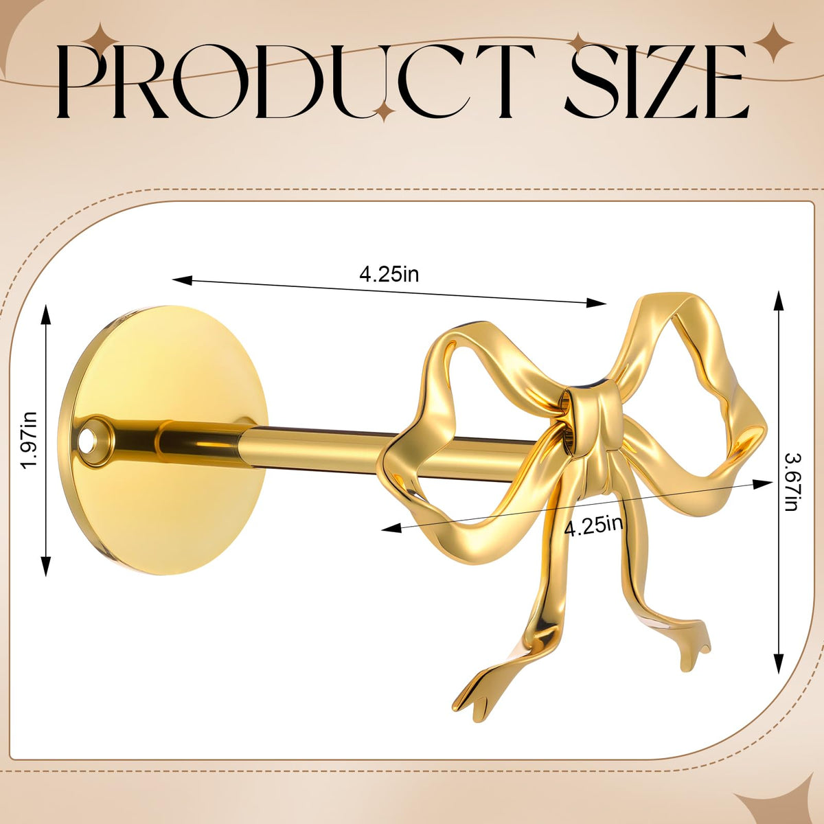 Blulu 2 Pcs Metal Bow Curtain Holdbacks Gold Wall Mounted Bow Curtain Hold Backs Curtains Modern Gold Holders for Living Room Bedroom Office Home
