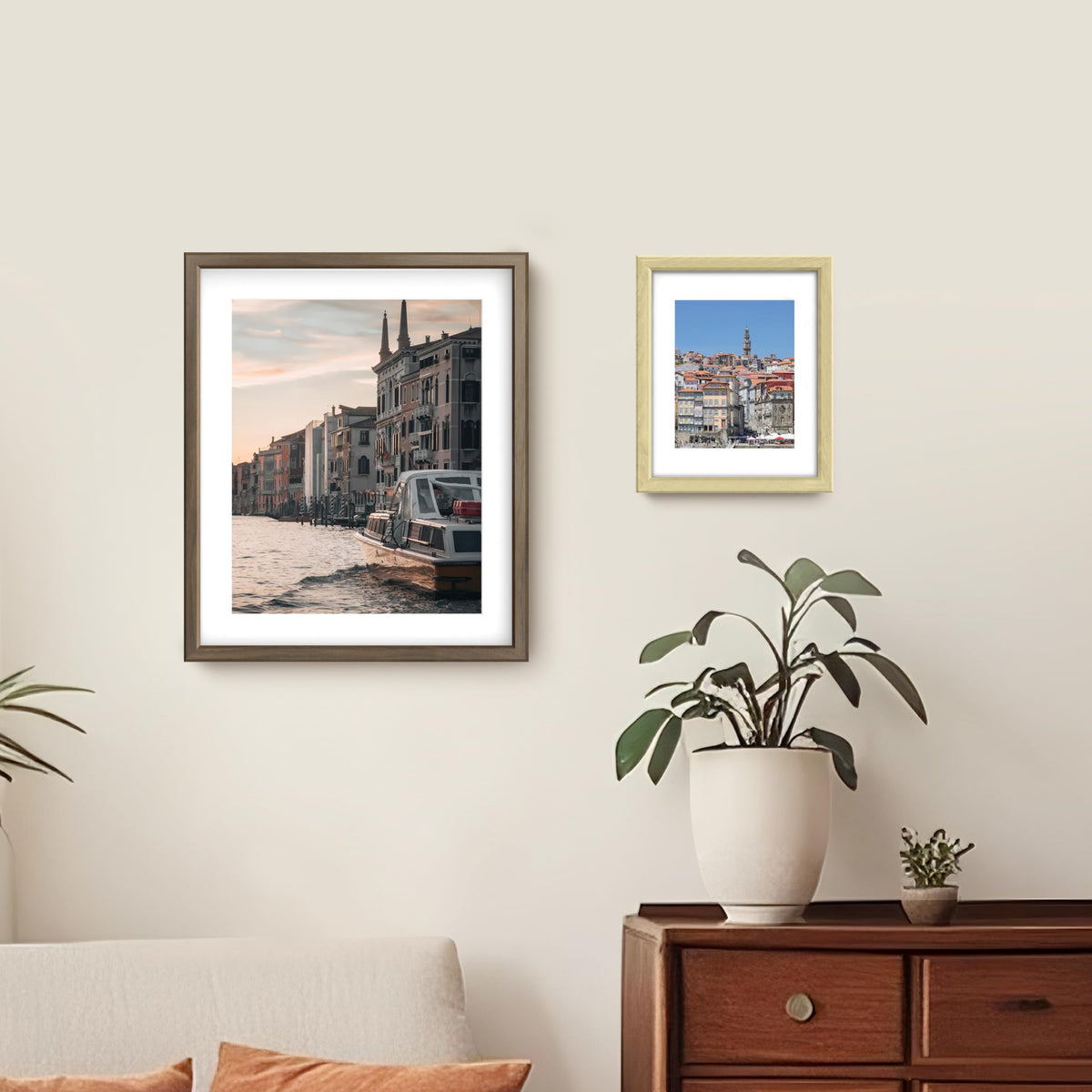 FrameWorks 2-Pack 1 3/8" Thick Black Wooden Shadow Box Picture Frames 4” x 6” with Removable White Mat to 3.5" x 5" Photo