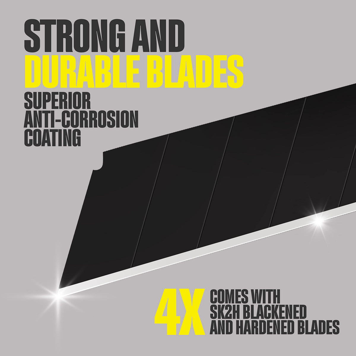 Berkling 18mm Retractable Utility Knife with 4x SK2H Snap Off Black Spare Blades (18mm 1 PACK)
